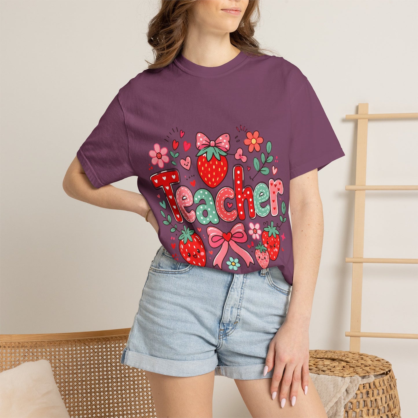 Teacher Strawberry Floral T-Shirt