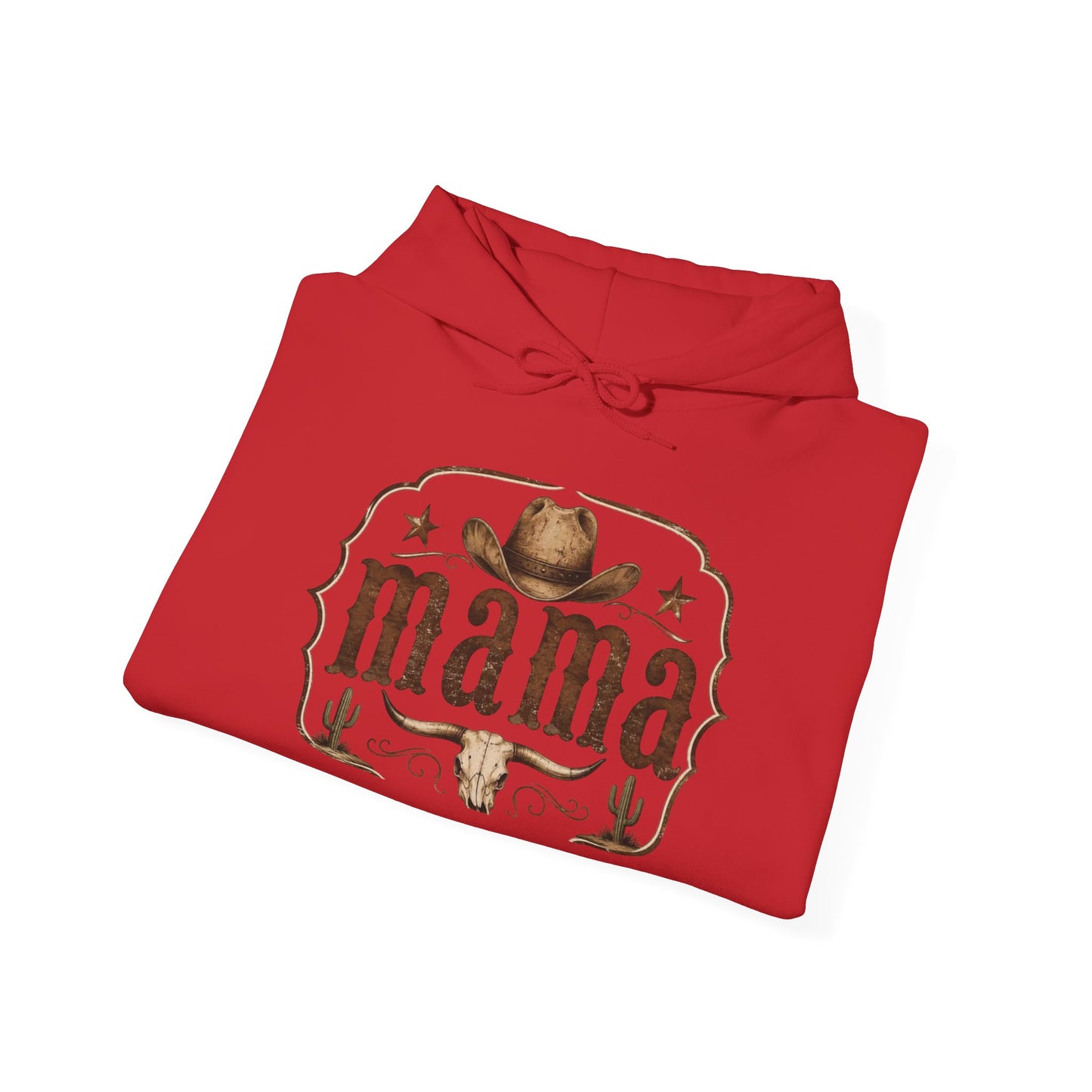 Mama Western Hoodie — Cowboy Hat & Bull Skull Mama Sweatshirt
