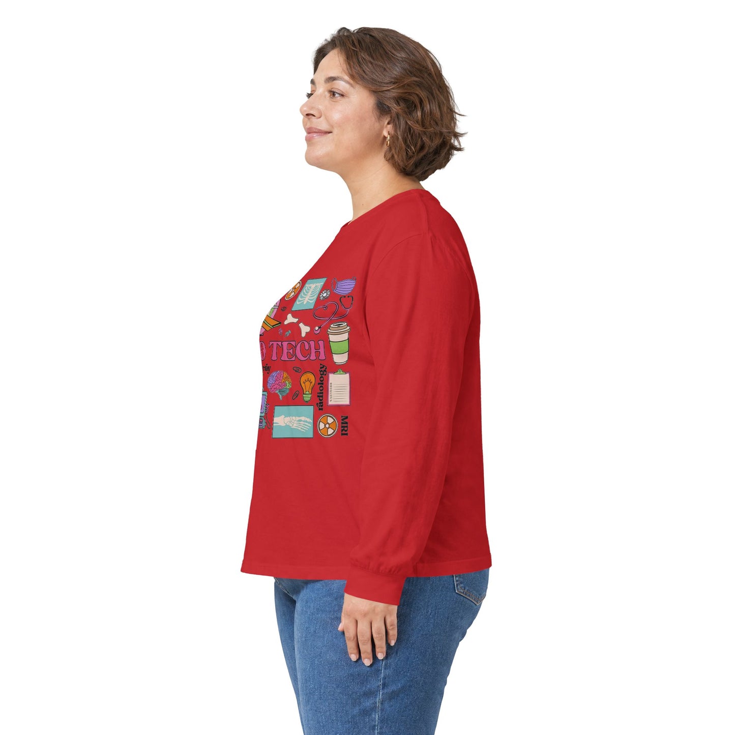 Rad Tech Collage Long Sleeve Tee — Radiology Technologist Graphic Shirt