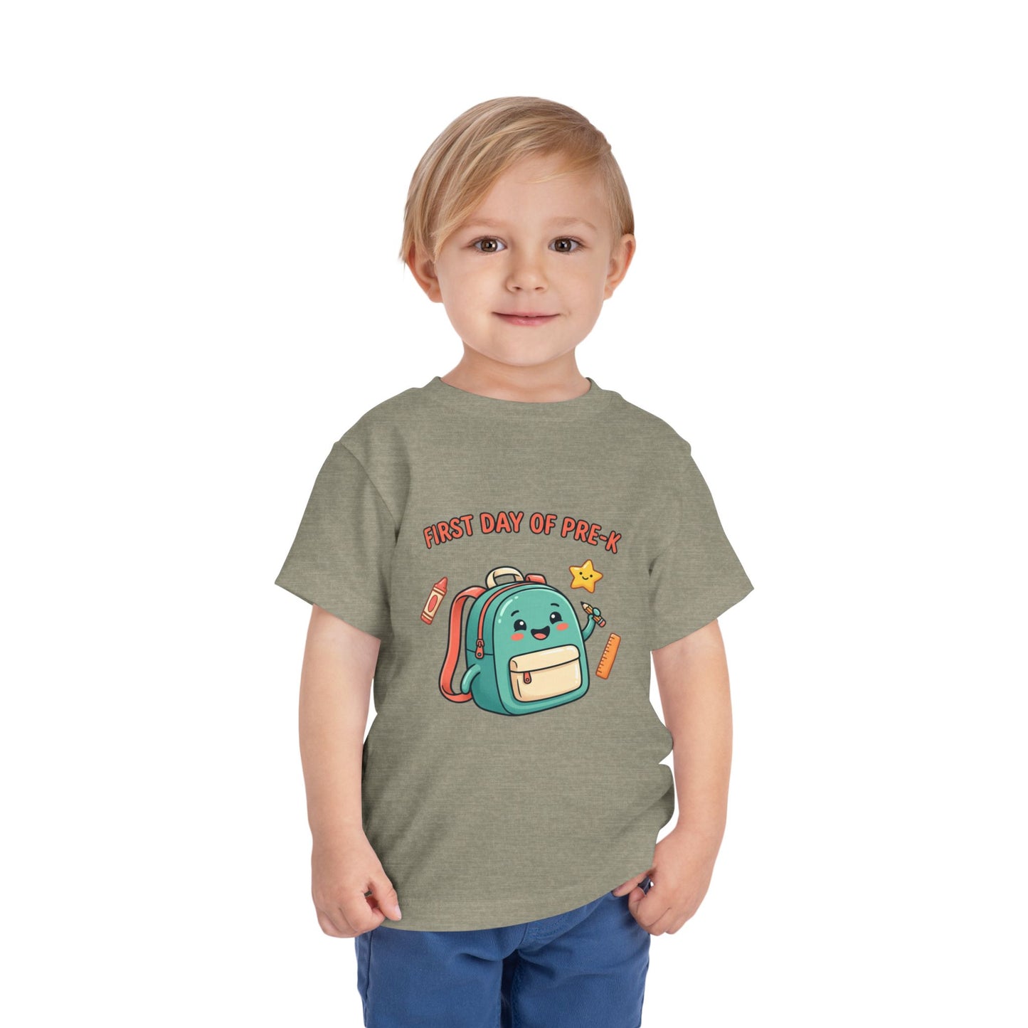 Toddler Tee - "First Day of Pre-K" Cute Backpack Design