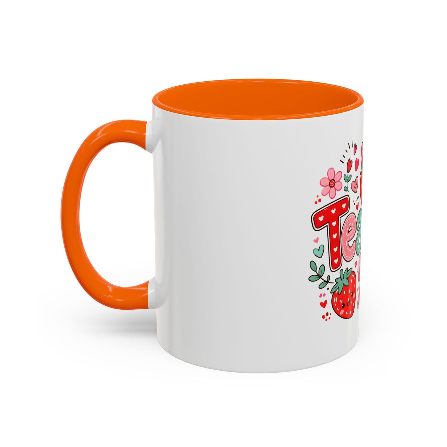 Teacher Strawberry Accent Coffee Mug — Cute Thank You Gift for Teachers