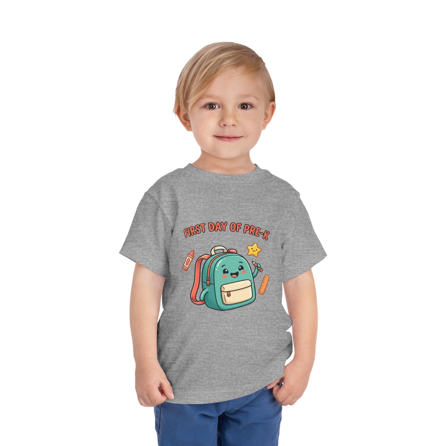 Toddler Tee - "First Day of Pre-K" Cute Backpack Design