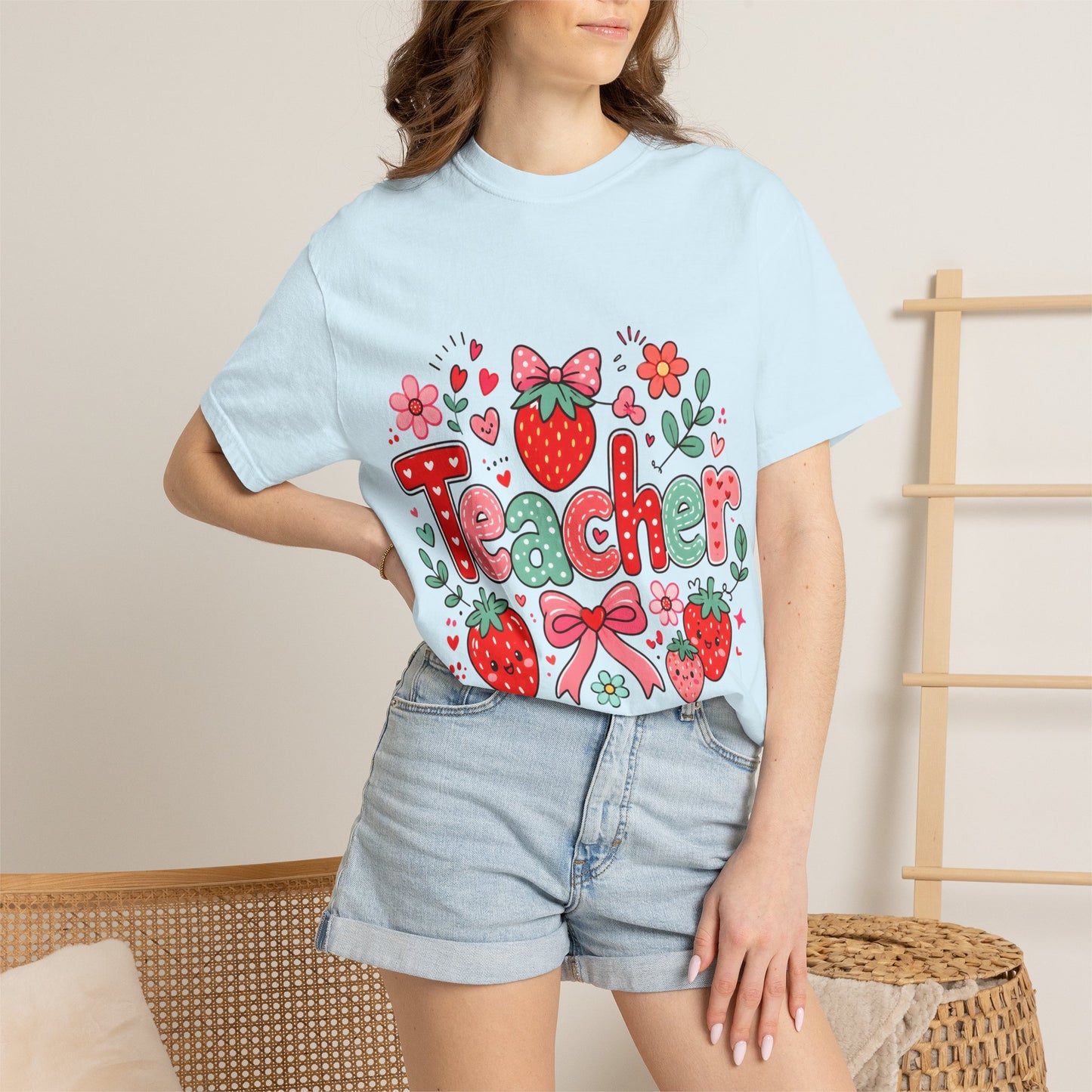 Teacher Strawberry Floral T-Shirt