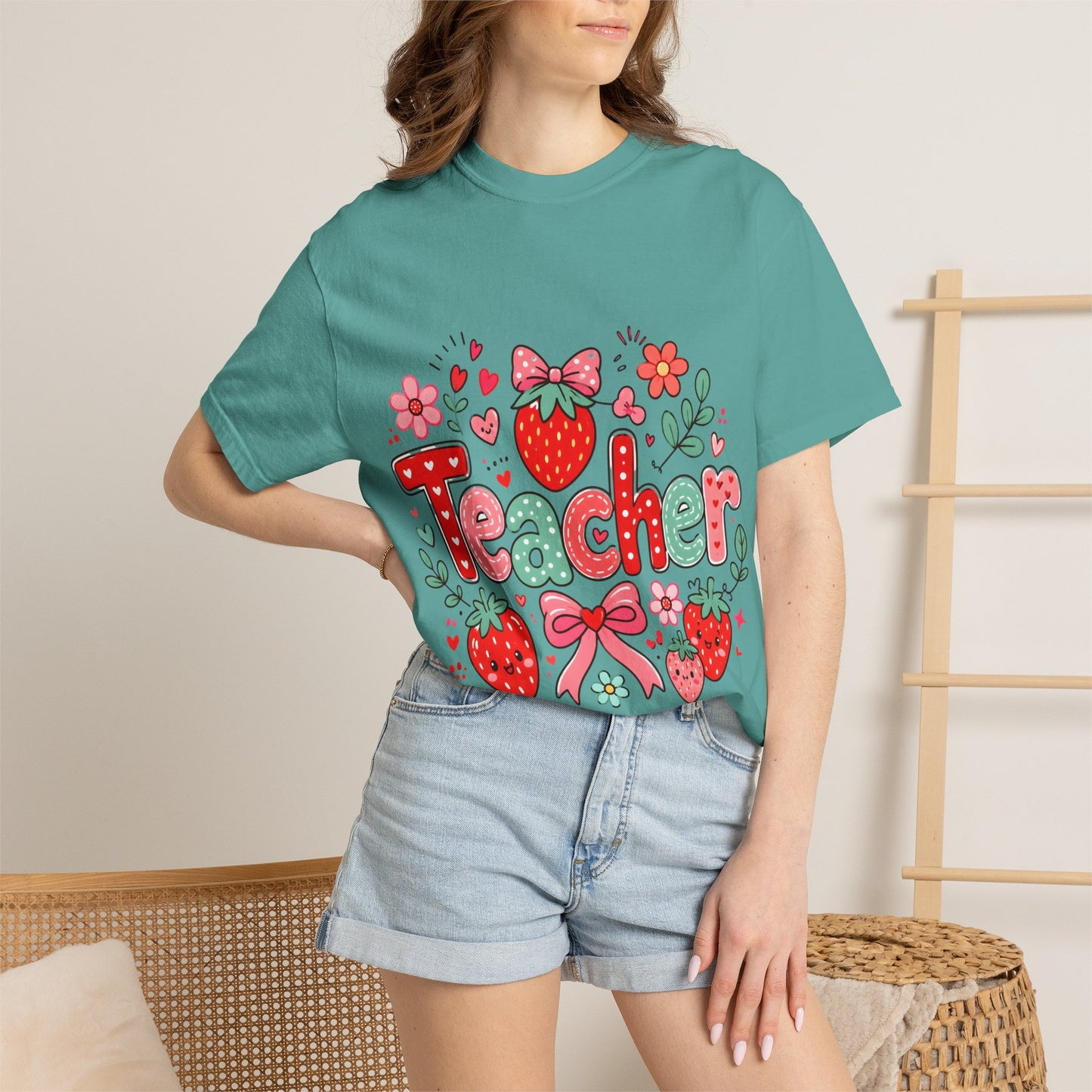 Teacher Strawberry Floral T-Shirt