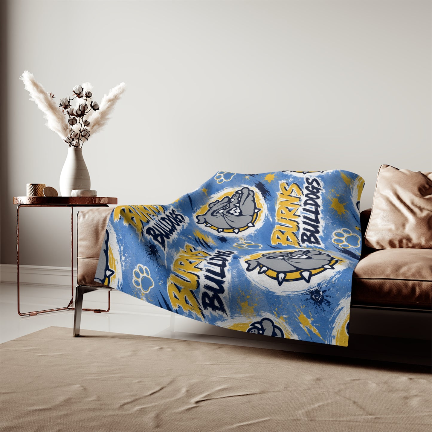 Burns Bulldogs Plush Sweatshirt Blanket