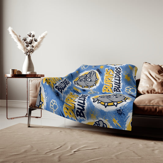 Burns Bulldogs Plush Sweatshirt Blanket