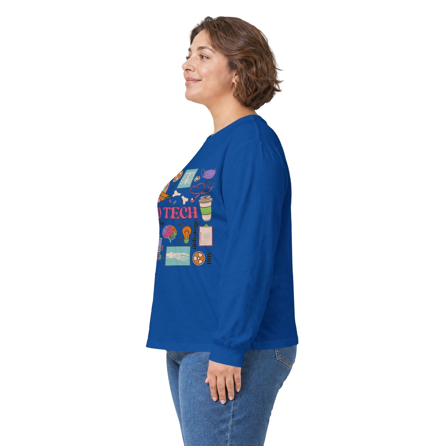 Rad Tech Collage Long Sleeve Tee — Radiology Technologist Graphic Shirt