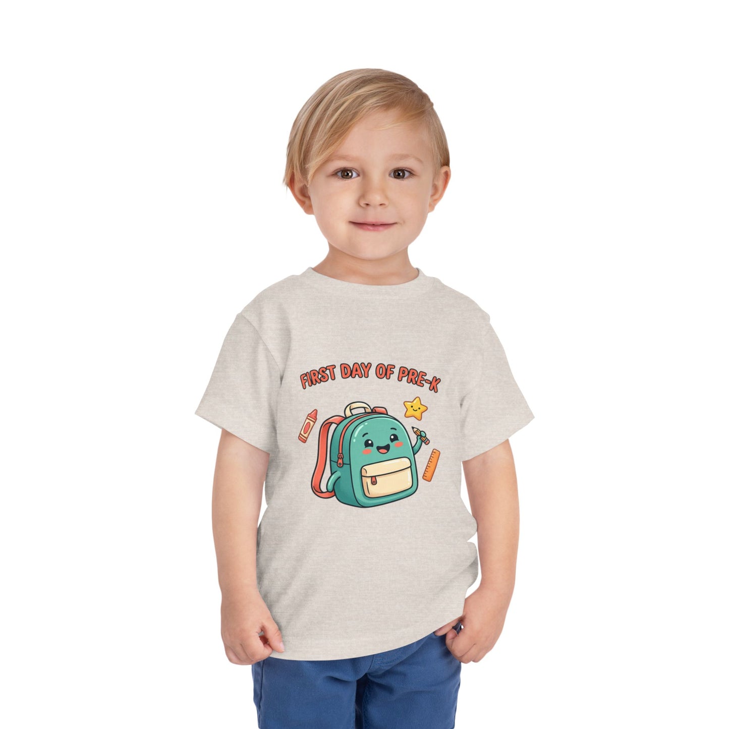 Toddler Tee - "First Day of Pre-K" Cute Backpack Design