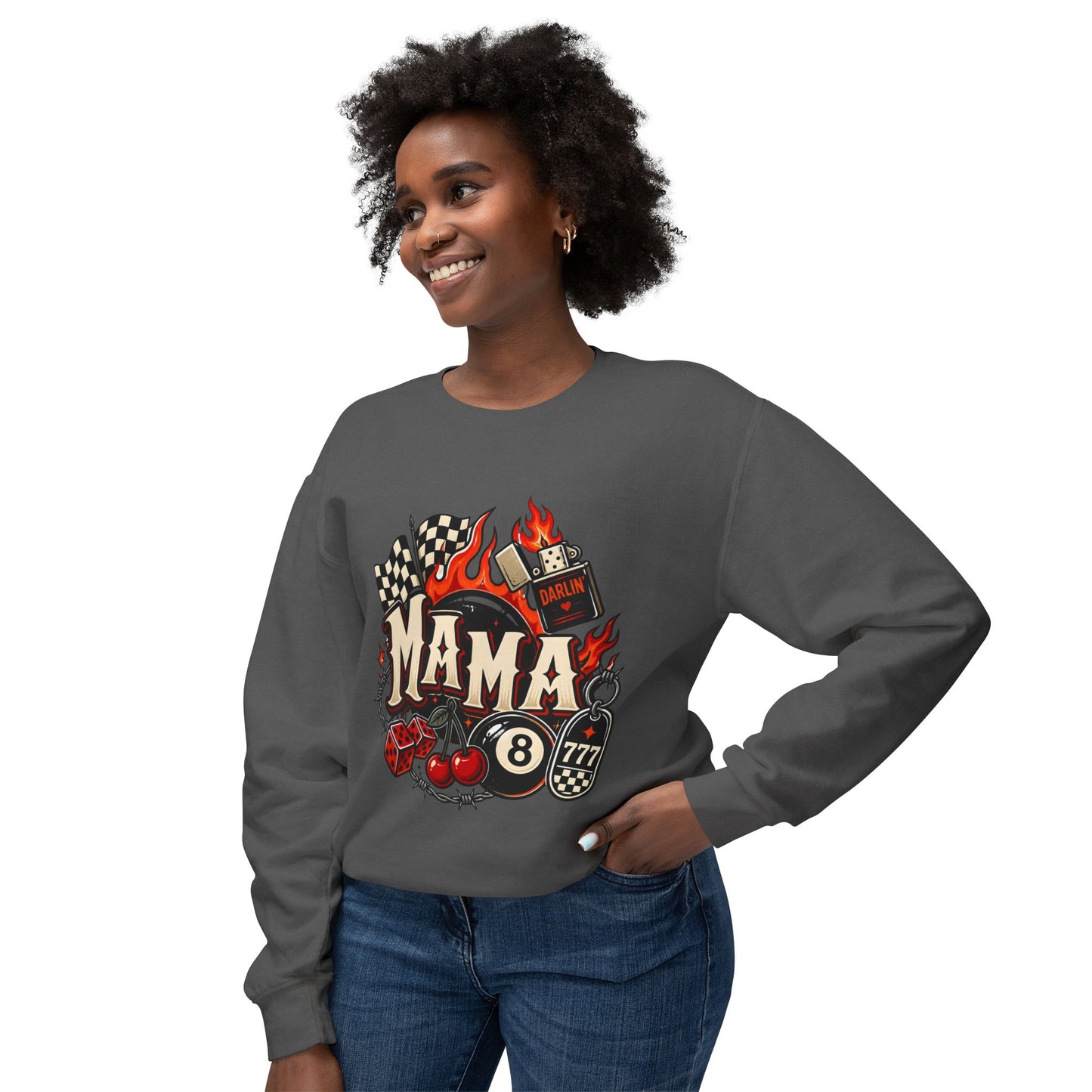 Mama Retro Racing & Casino Crewneck Sweatshirt