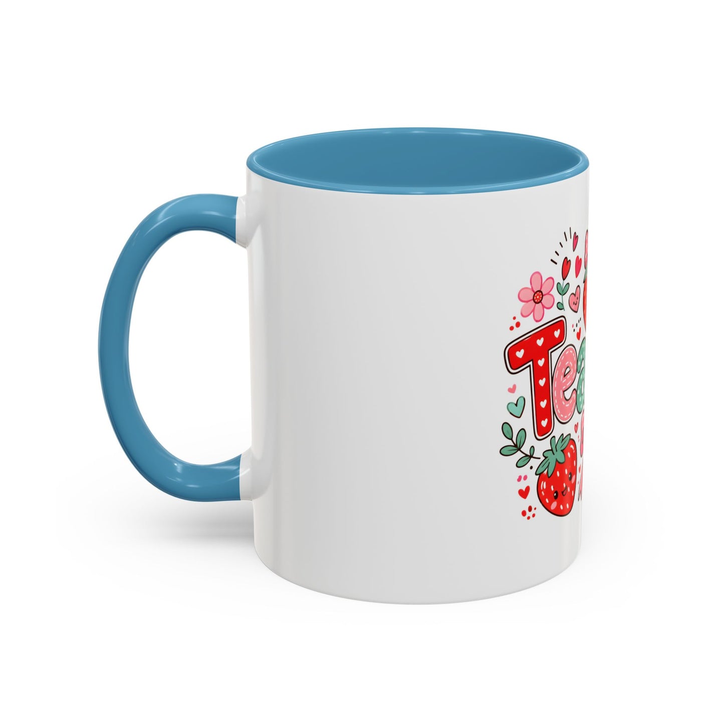 Teacher Strawberry Accent Coffee Mug — Cute Thank You Gift for Teachers