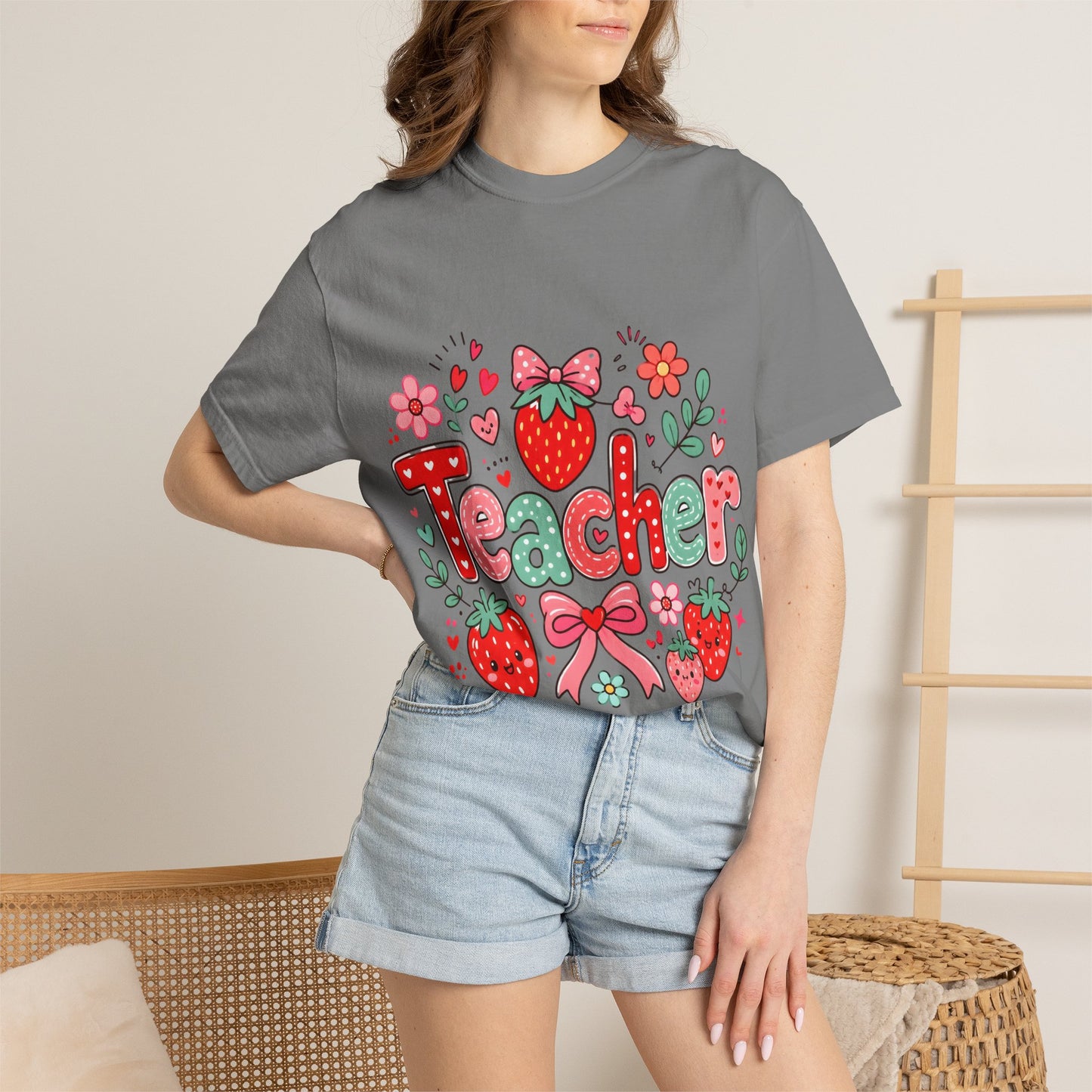 Teacher Strawberry Floral T-Shirt