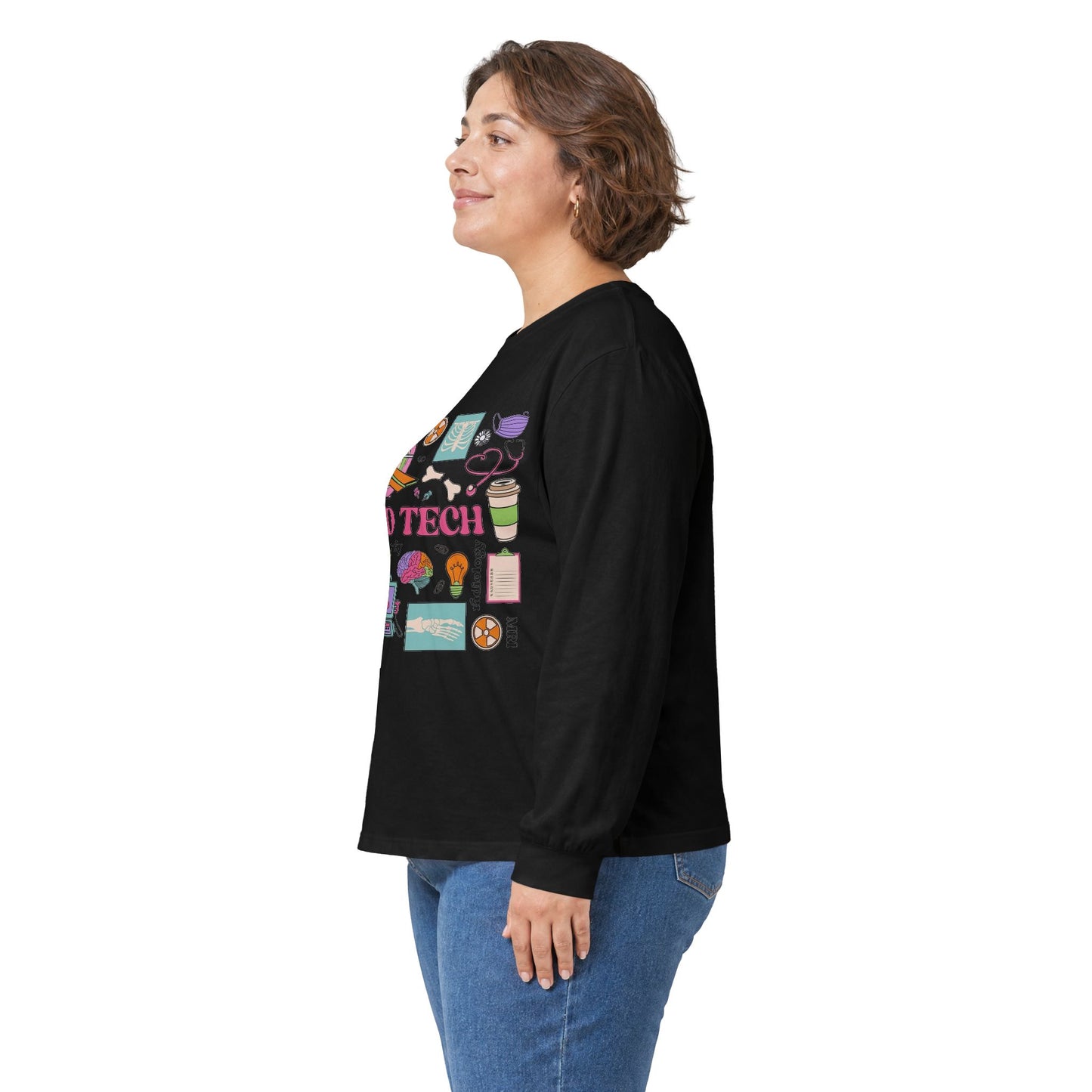 Rad Tech Collage Long Sleeve Tee — Radiology Technologist Graphic Shirt