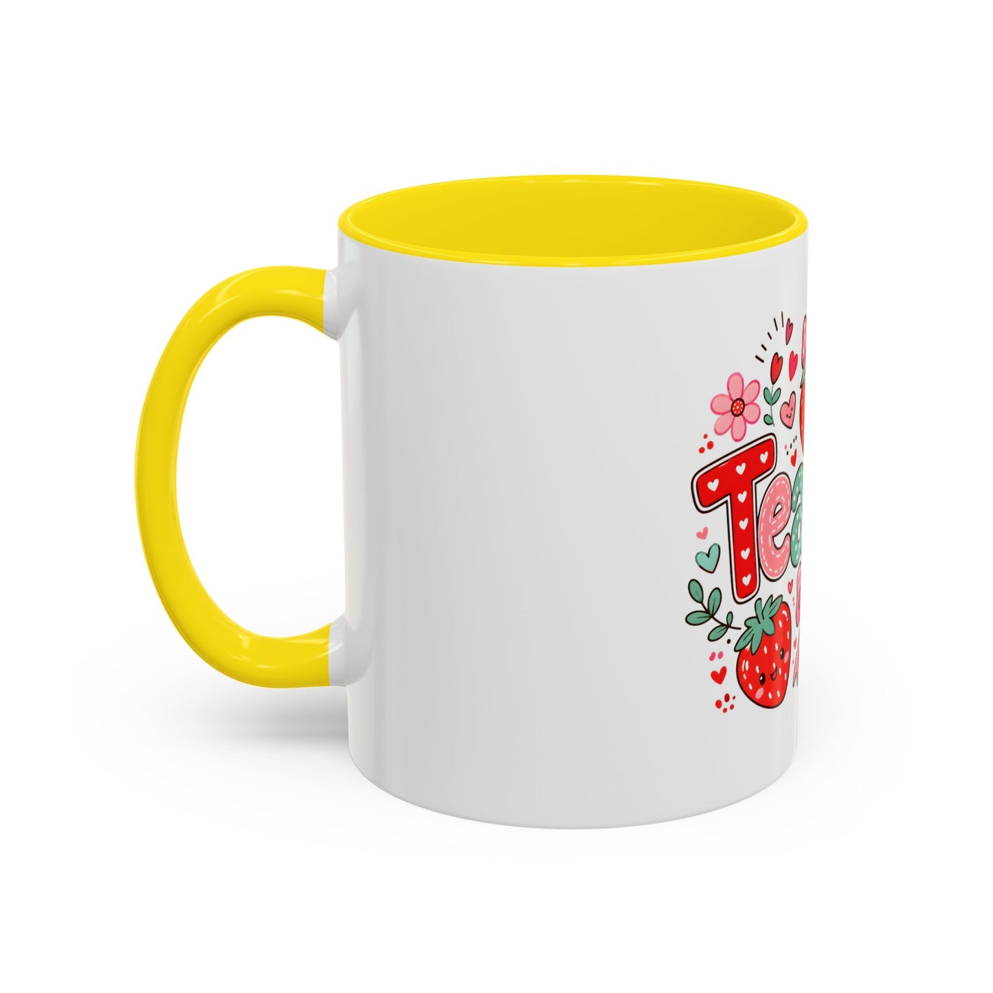 Teacher Strawberry Accent Coffee Mug — Cute Thank You Gift for Teachers