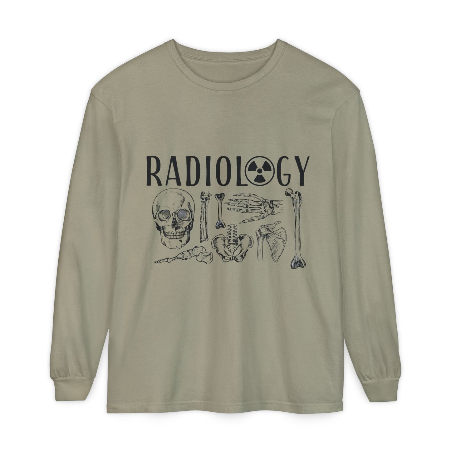 Radiology Anatomy Long Sleeve Tee — Skull & Bones Medical Shirt for Radiologic Technicians