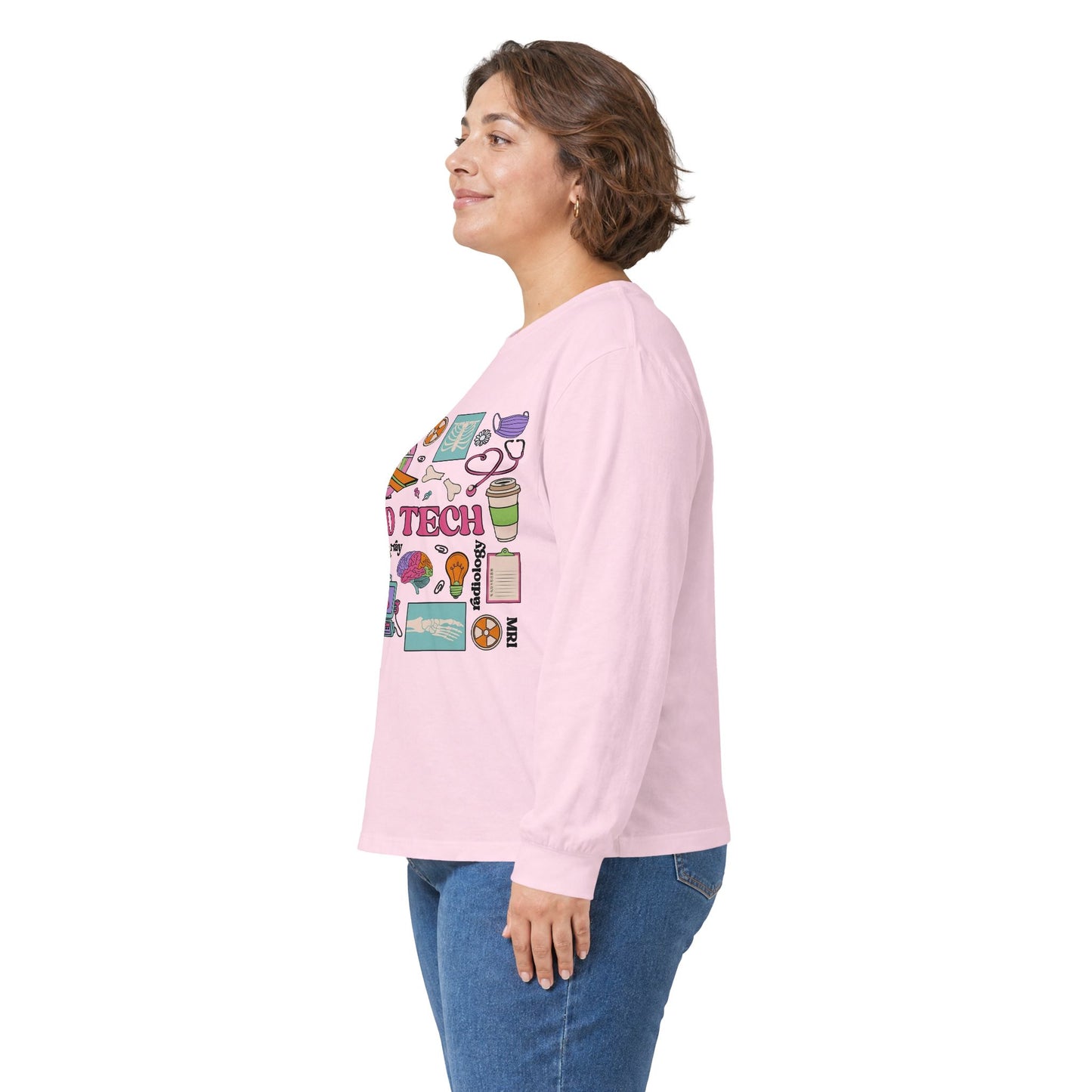 Rad Tech Collage Long Sleeve Tee — Radiology Technologist Graphic Shirt