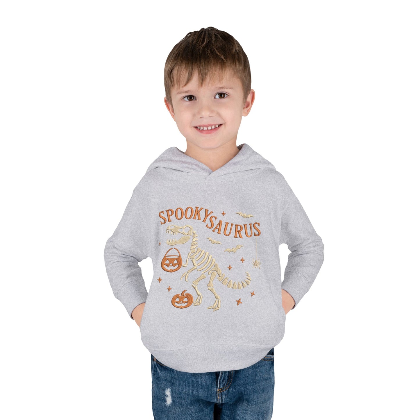 Spookysaurus Toddler Hoodie — Cute Dinosaur Skeleton Halloween Pullover