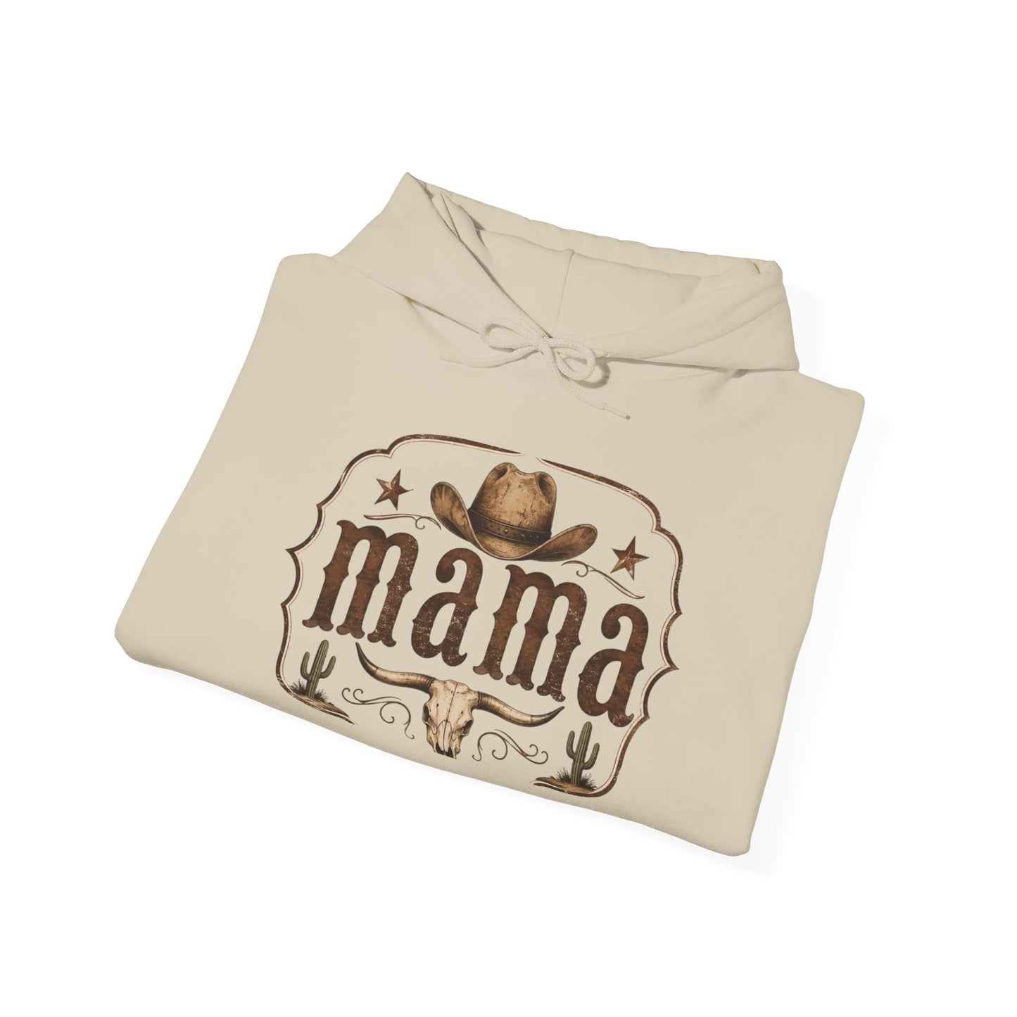 Mama Western Hoodie — Cowboy Hat & Bull Skull Mama Sweatshirt
