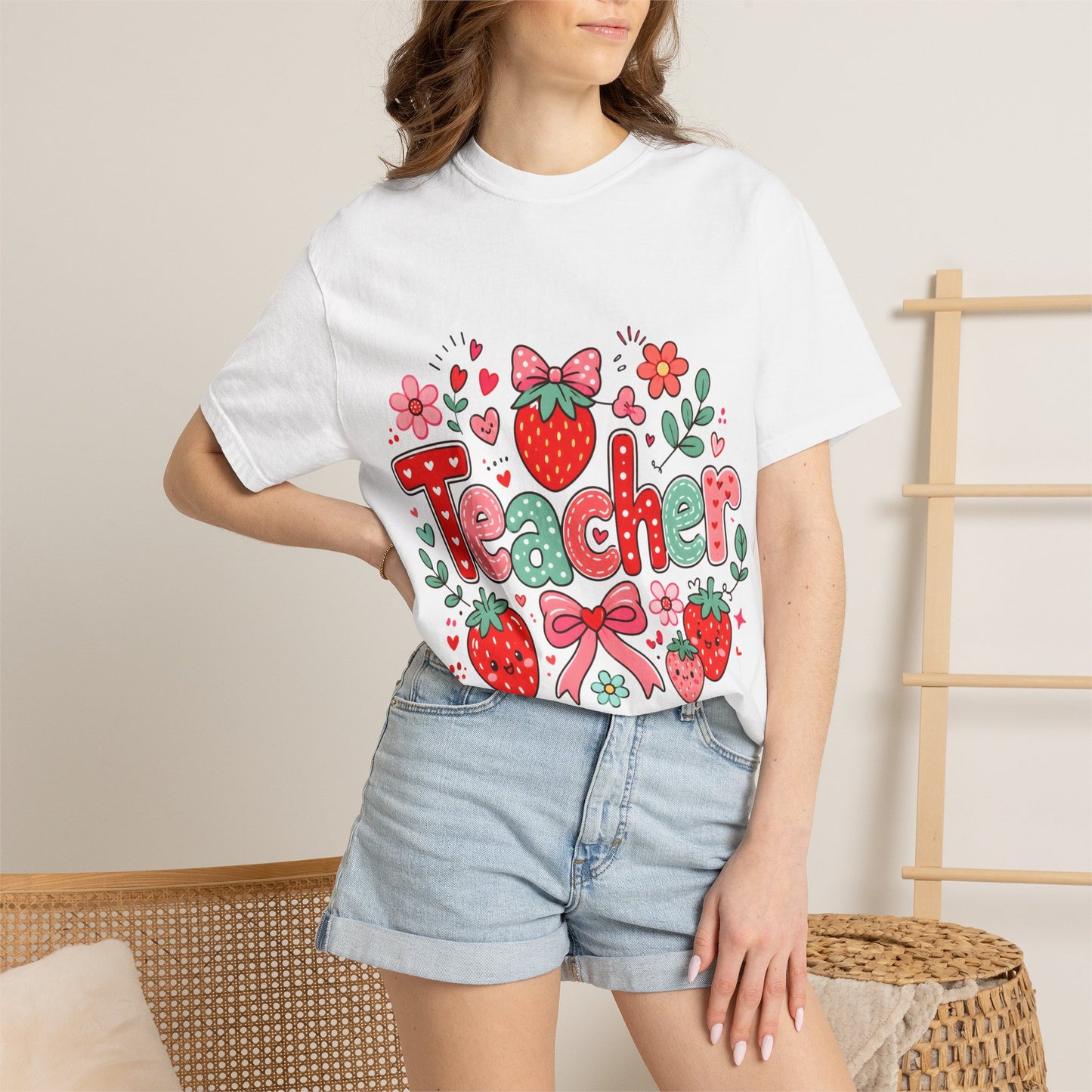 Teacher Strawberry Floral T-Shirt