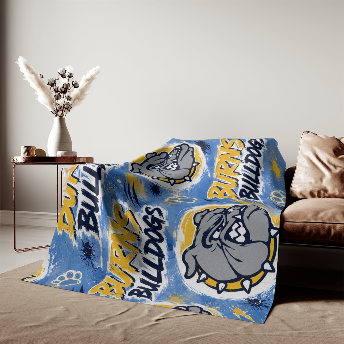 Burns Bulldogs Plush Sweatshirt Blanket