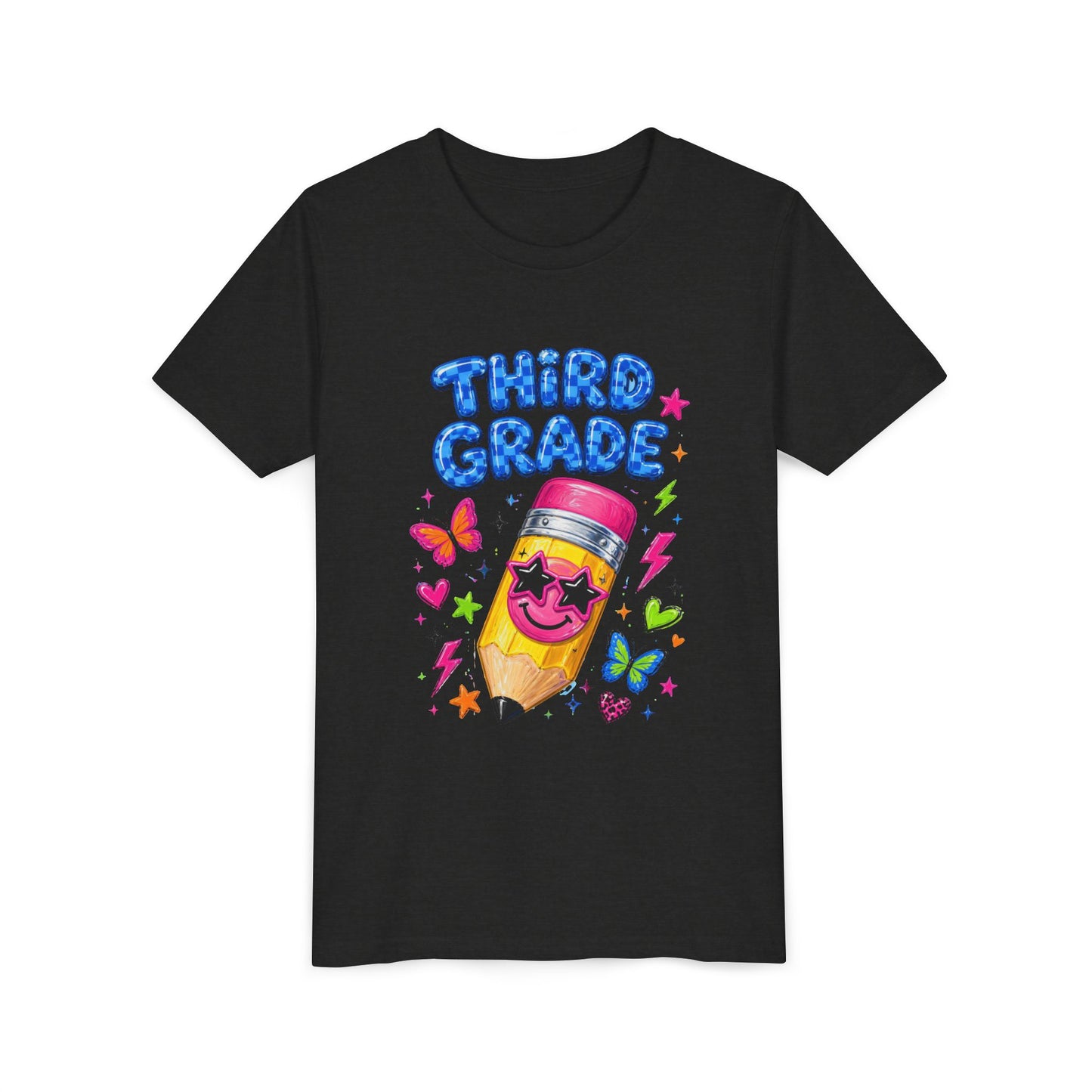 Third Grade Pencil Kids Tee — Cute Back-to-School Graphic Shirt