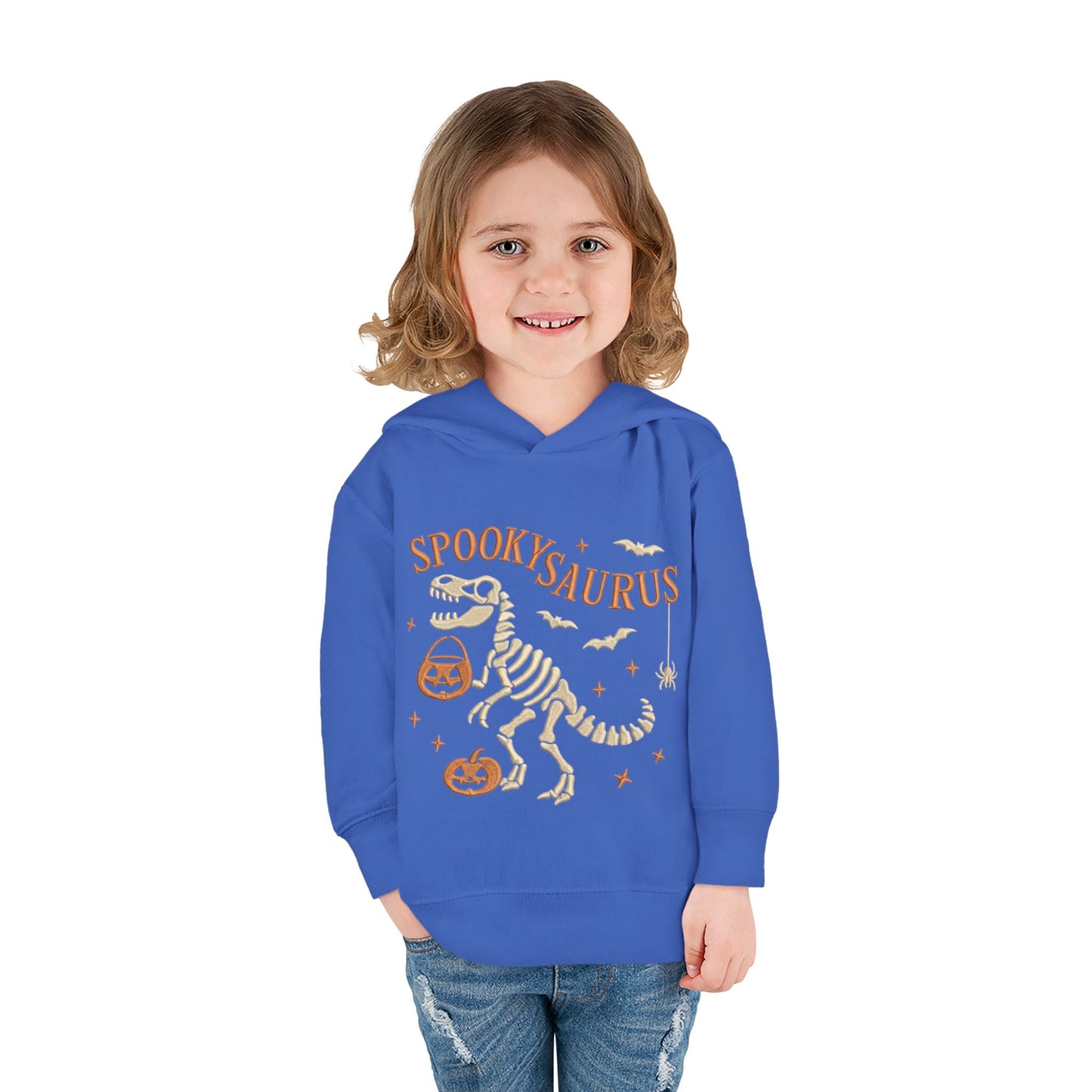 Spookysaurus Toddler Hoodie — Cute Dinosaur Skeleton Halloween Pullover