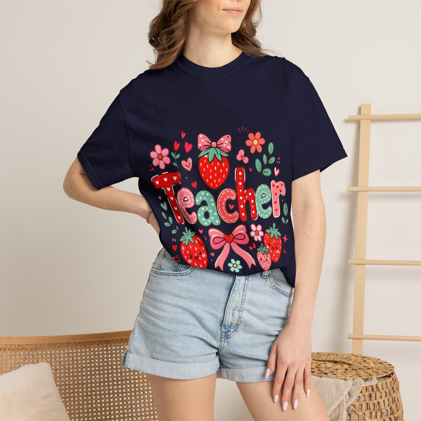 Teacher Strawberry Floral T-Shirt