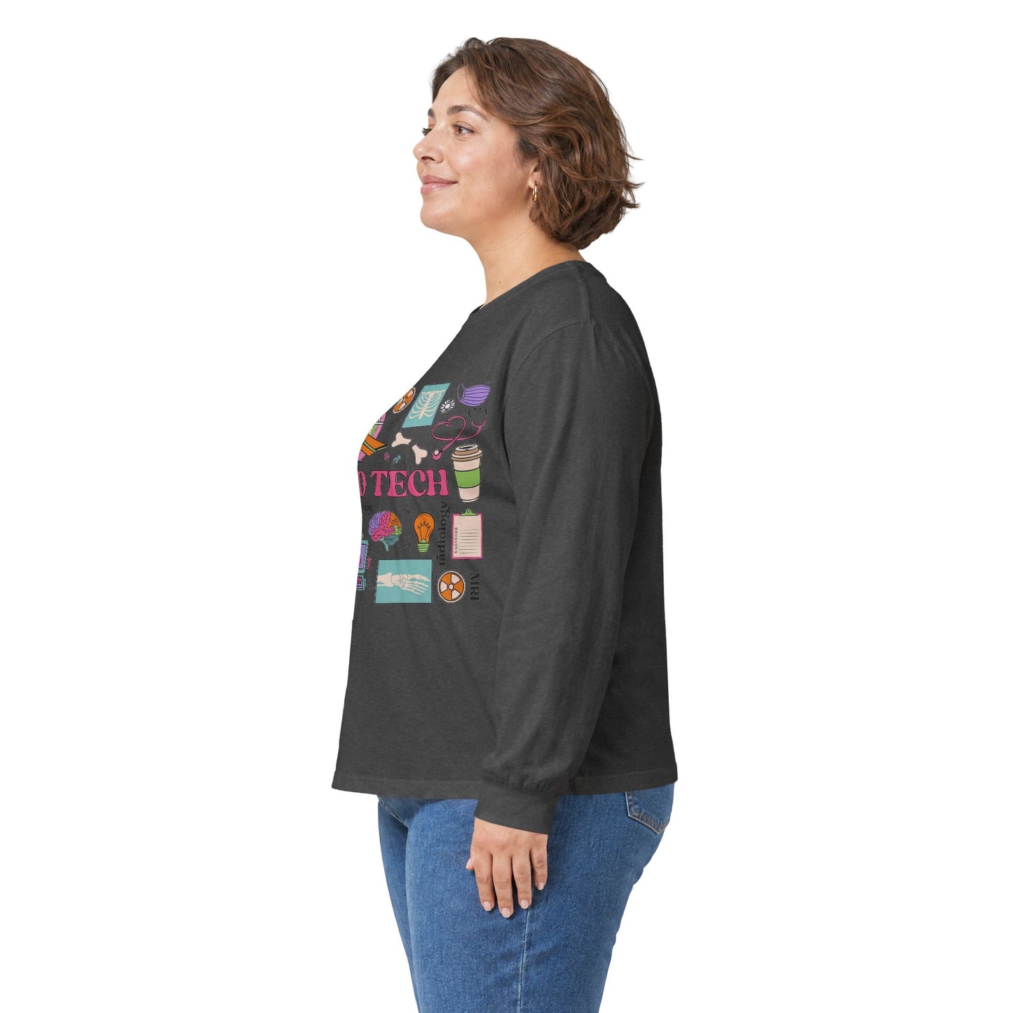 Rad Tech Collage Long Sleeve Tee — Radiology Technologist Graphic Shirt