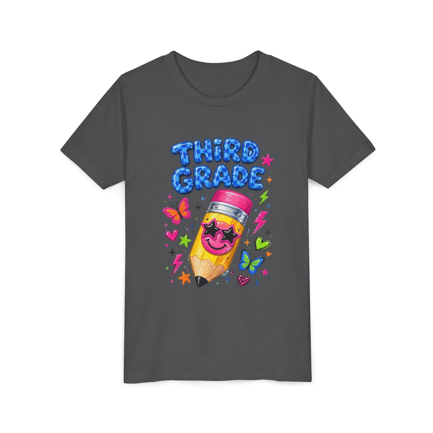 Third Grade Pencil Kids Tee — Cute Back-to-School Graphic Shirt