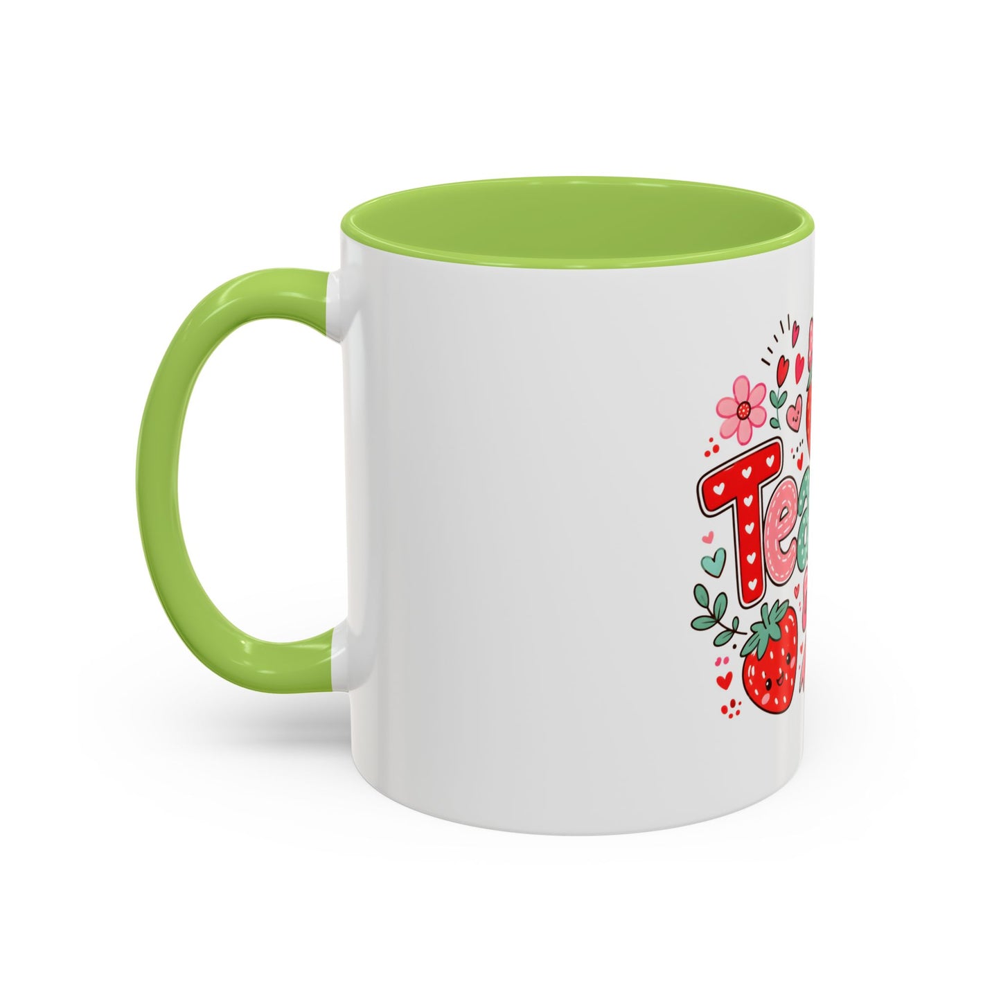 Teacher Strawberry Accent Coffee Mug — Cute Thank You Gift for Teachers
