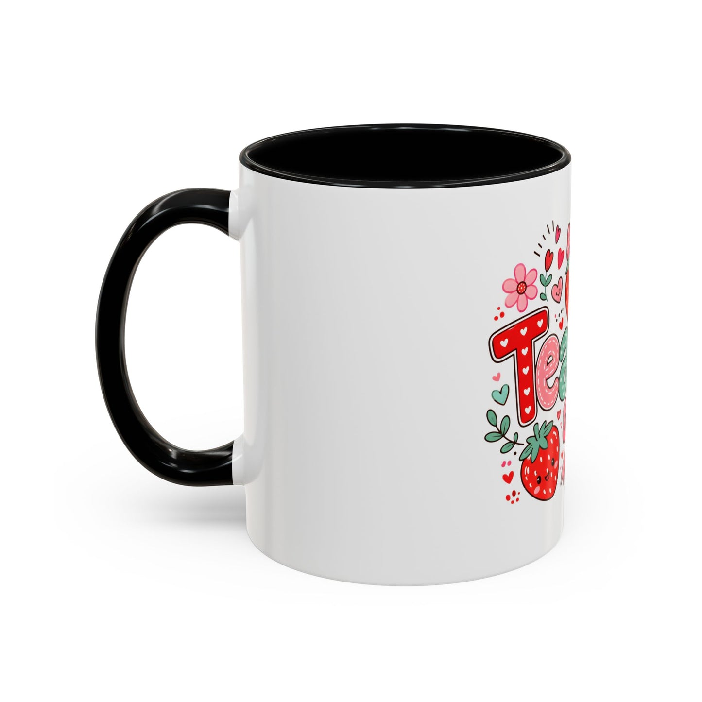 Teacher Strawberry Accent Coffee Mug — Cute Thank You Gift for Teachers