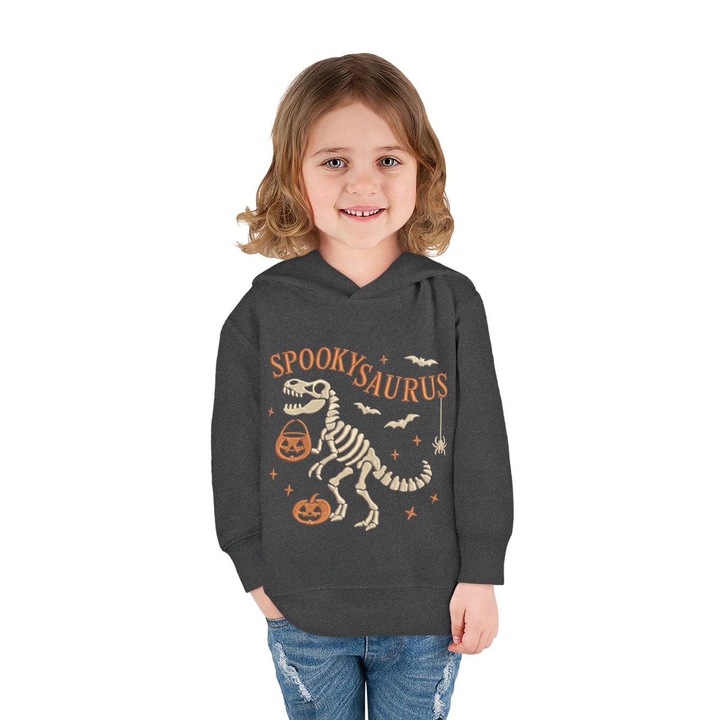 Spookysaurus Toddler Hoodie — Cute Dinosaur Skeleton Halloween Pullover