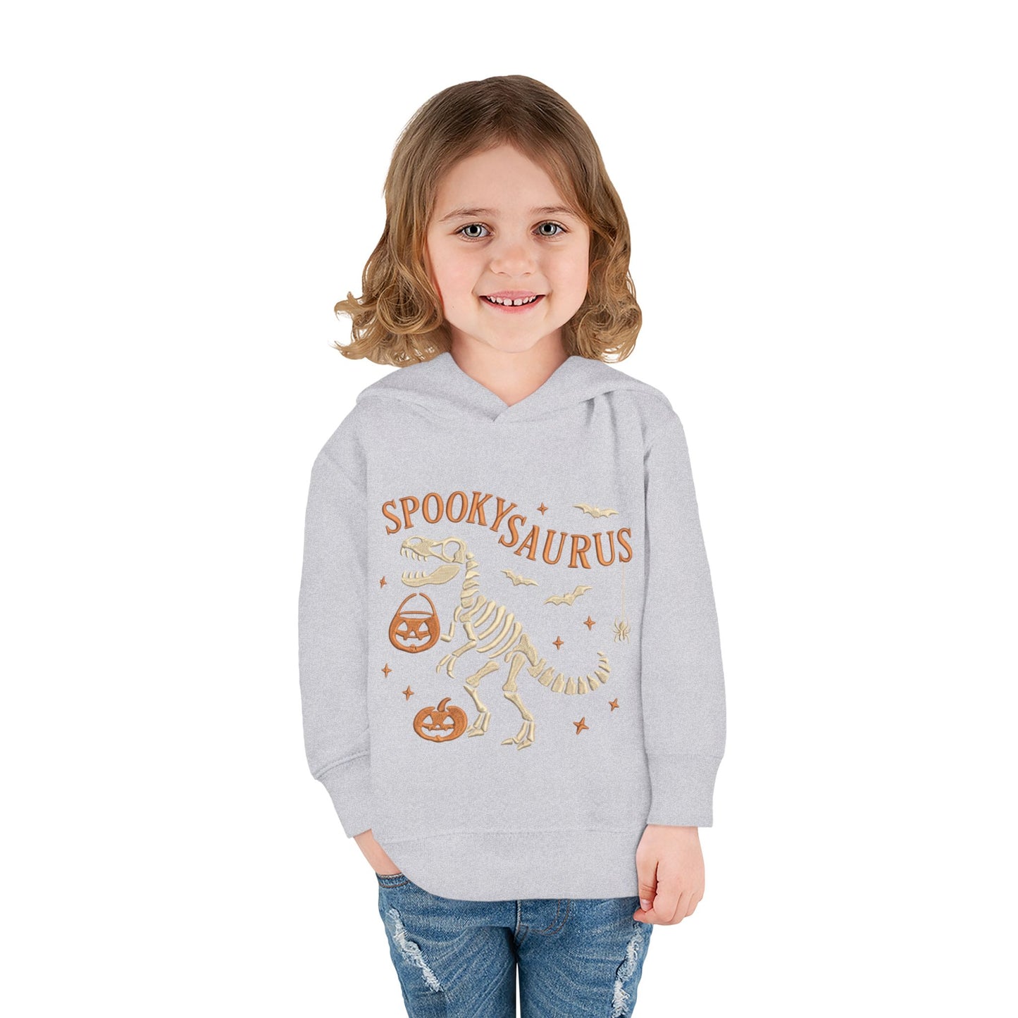 Spookysaurus Toddler Hoodie — Cute Dinosaur Skeleton Halloween Pullover
