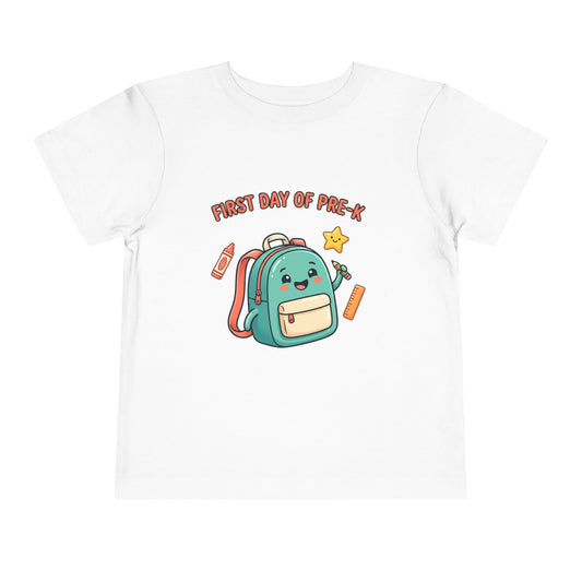 Toddler Tee - "First Day of Pre-K" Cute Backpack Design