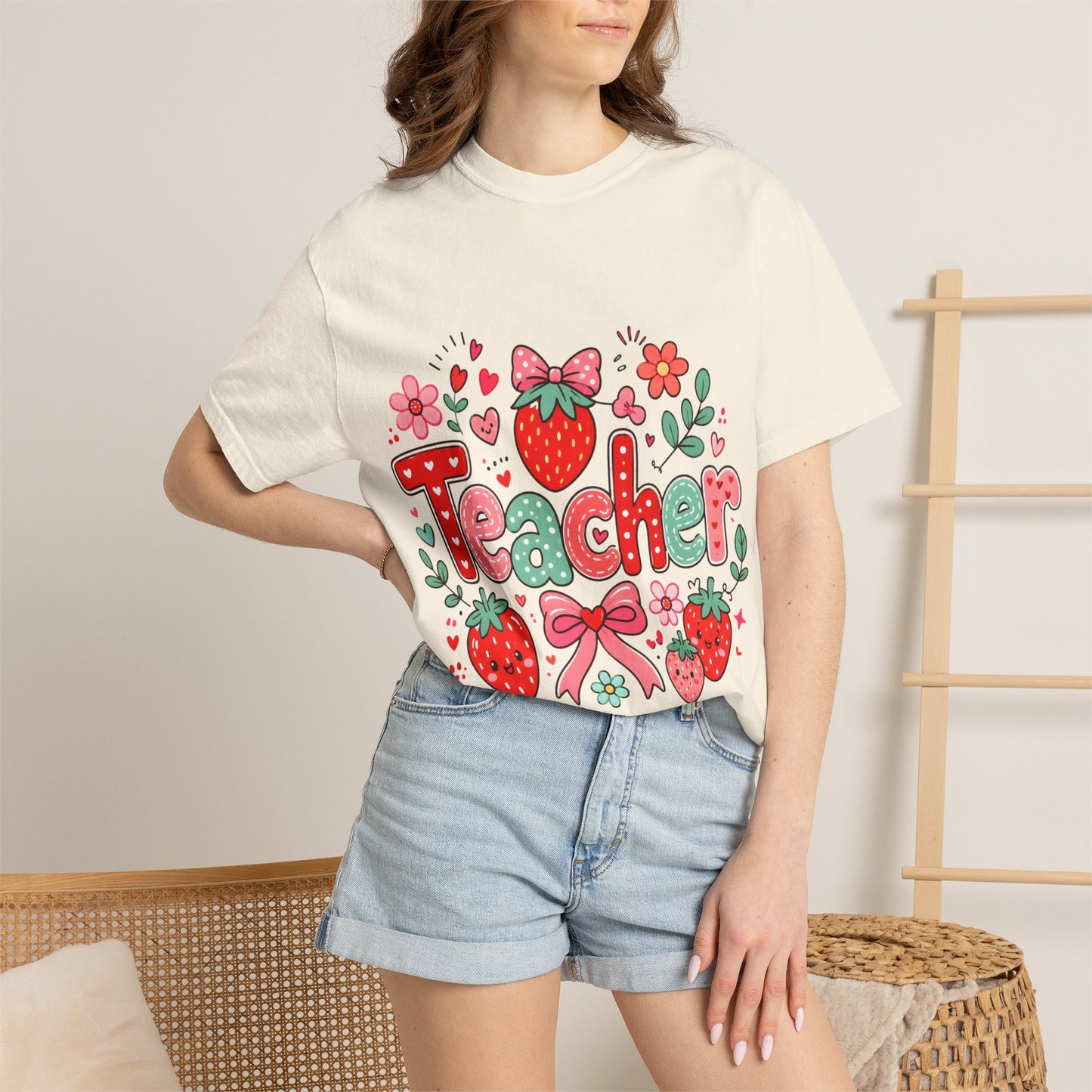 Teacher Strawberry Floral T-Shirt