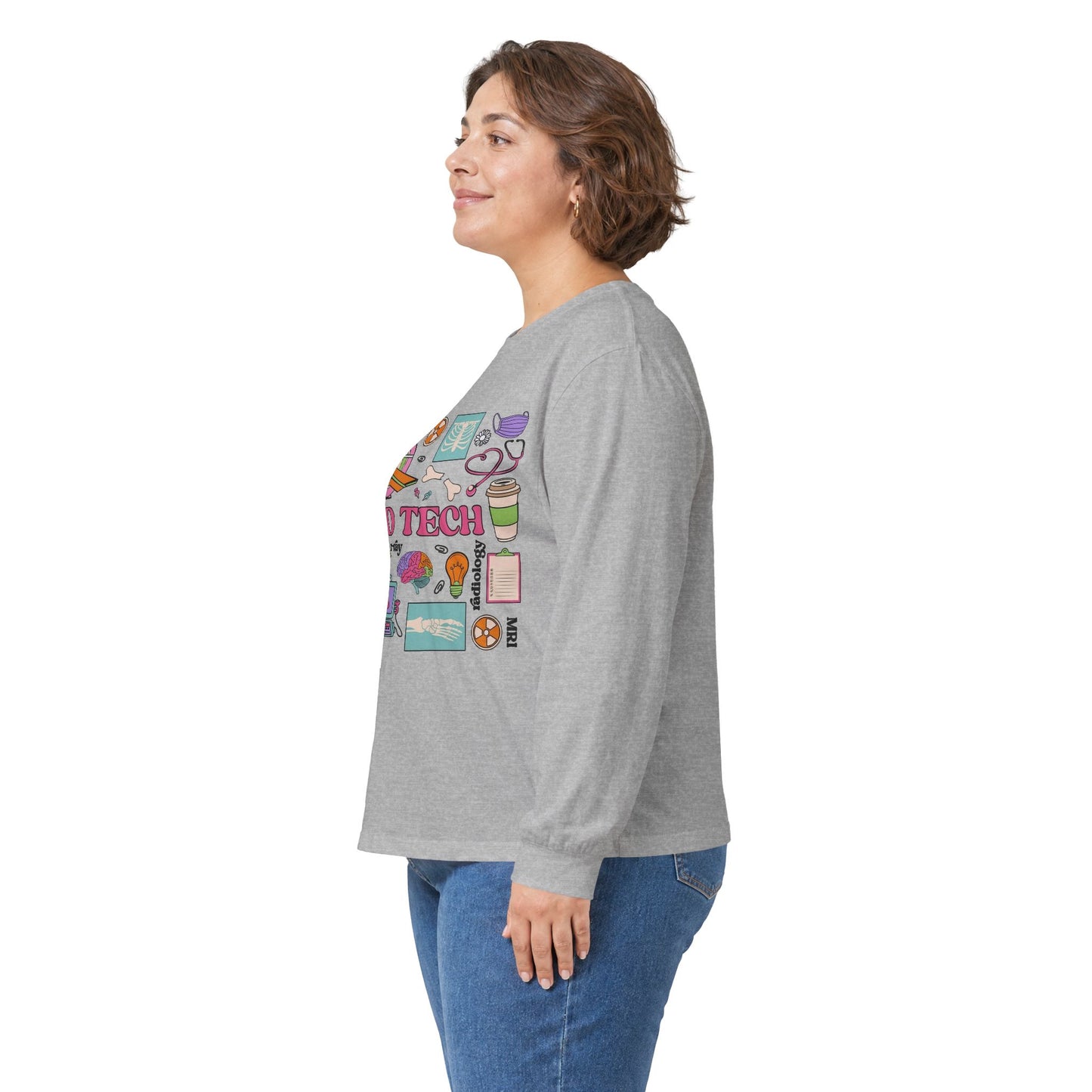 Rad Tech Collage Long Sleeve Tee — Radiology Technologist Graphic Shirt