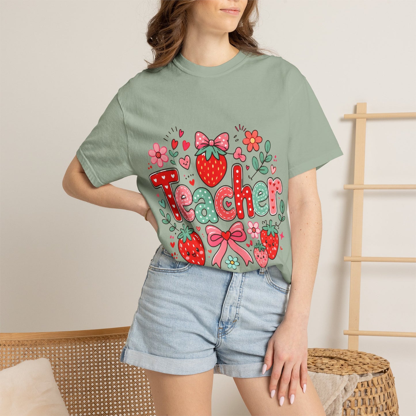 Teacher Strawberry Floral T-Shirt