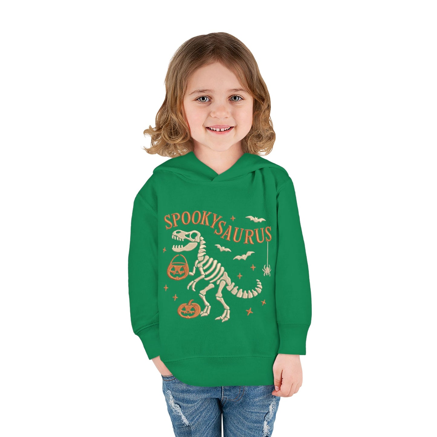 Spookysaurus Toddler Hoodie — Cute Dinosaur Skeleton Halloween Pullover