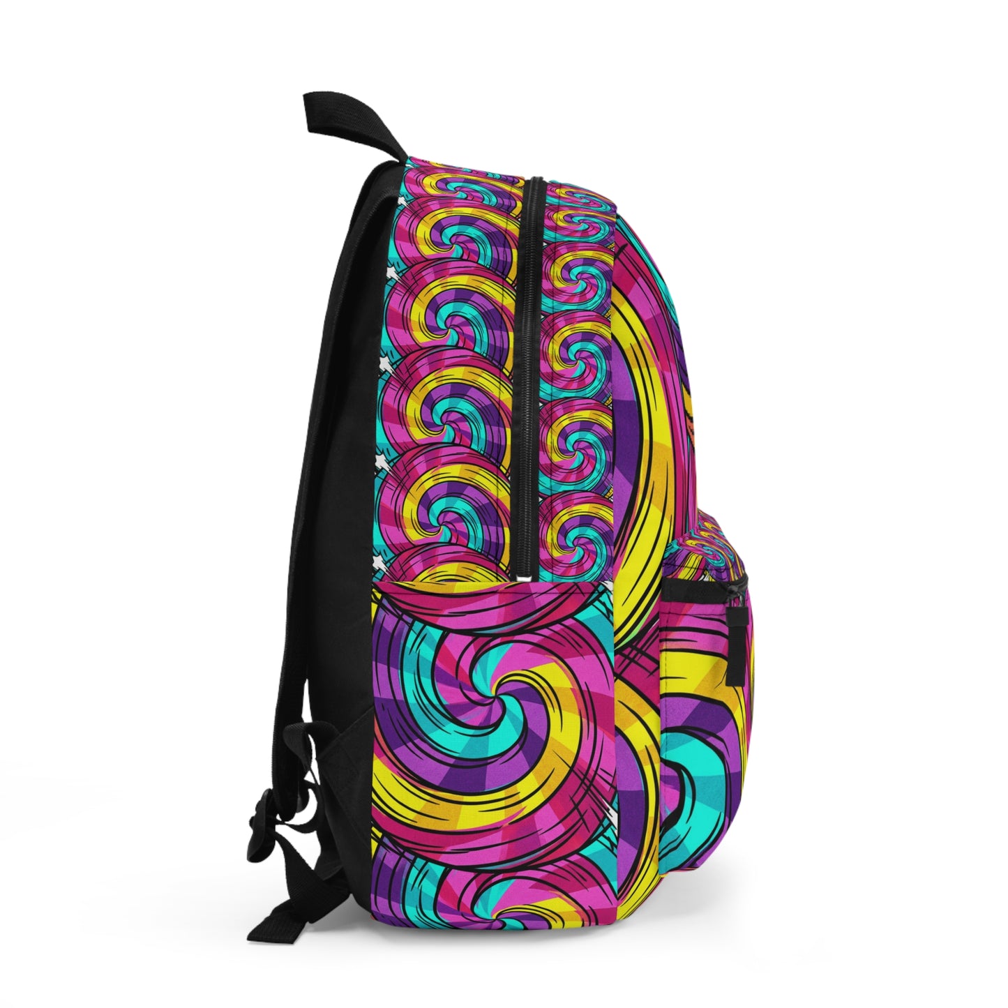 Colorful Swirl Backpack — Vibrant Abstract Rainbow School & Travel Bag