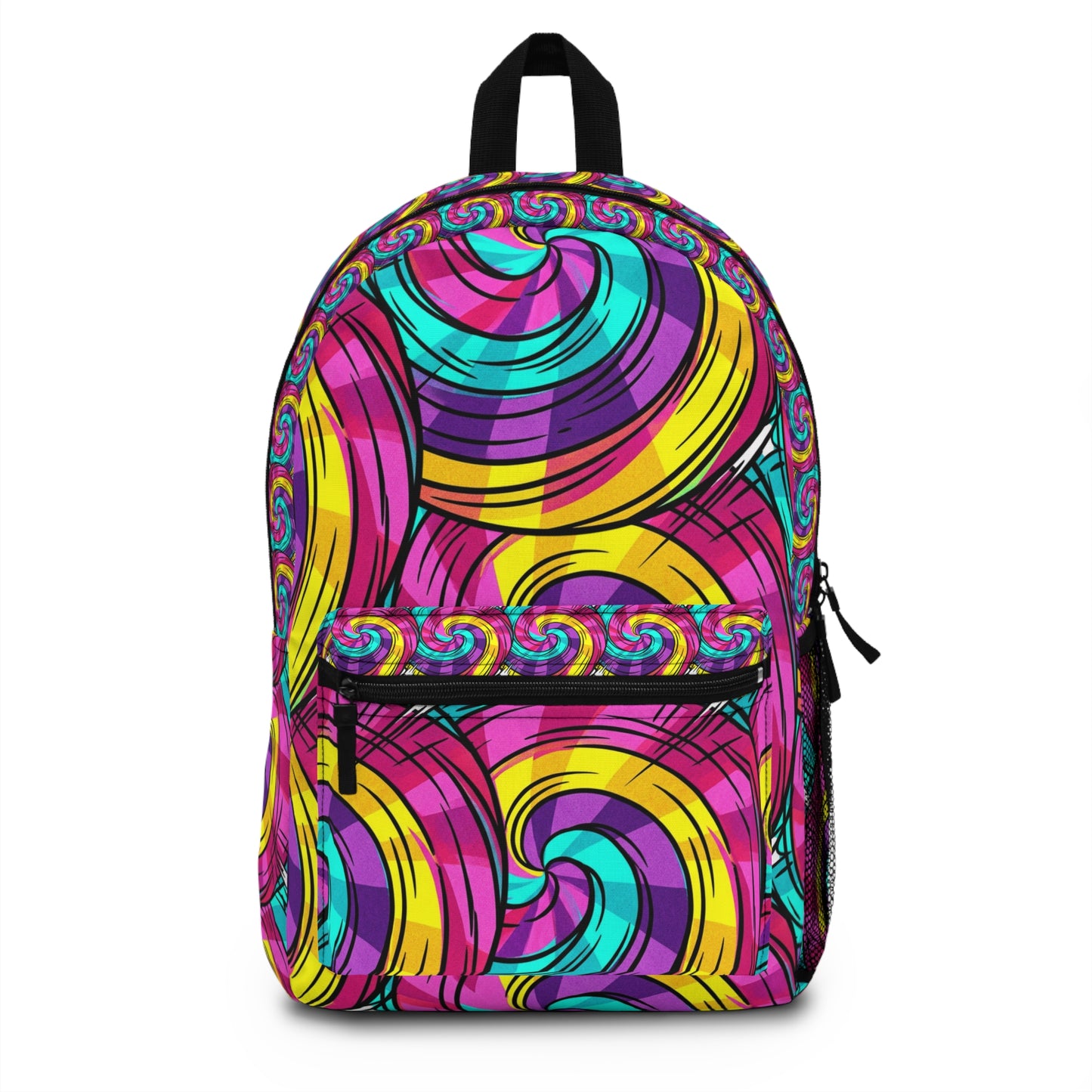 Colorful Swirl Backpack — Vibrant Abstract Rainbow School & Travel Bag