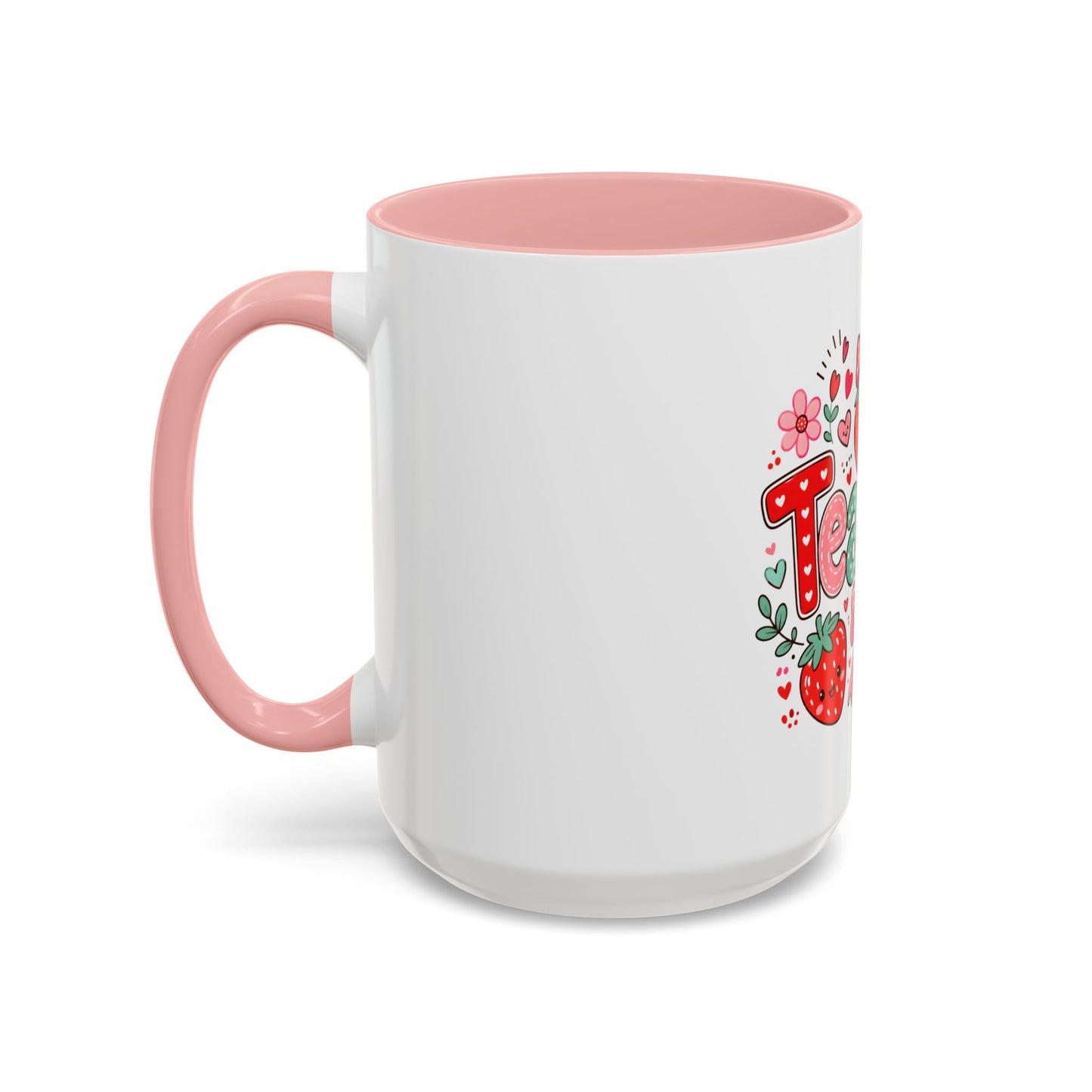 Teacher Strawberry Accent Coffee Mug — Cute Thank You Gift for Teachers