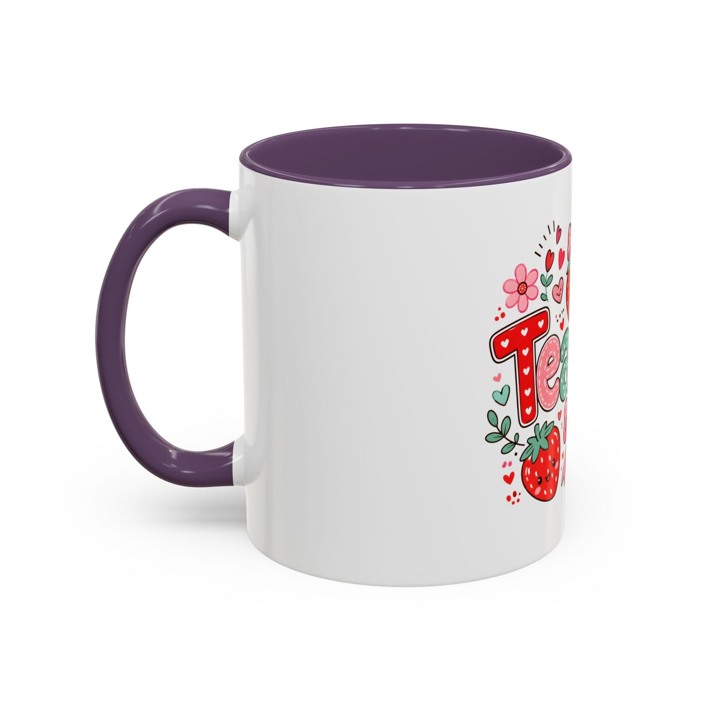 Teacher Strawberry Accent Coffee Mug — Cute Thank You Gift for Teachers