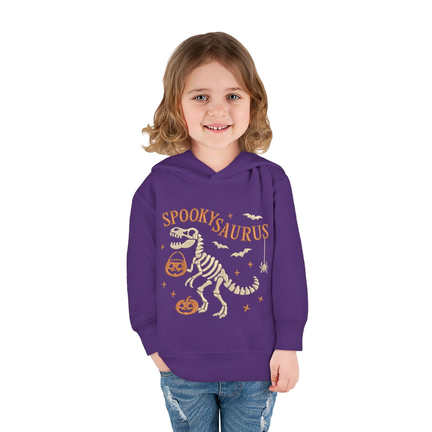 Spookysaurus Toddler Hoodie — Cute Dinosaur Skeleton Halloween Pullover