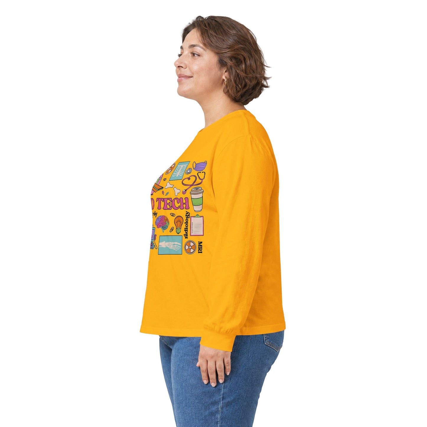 Rad Tech Collage Long Sleeve Tee — Radiology Technologist Graphic Shirt
