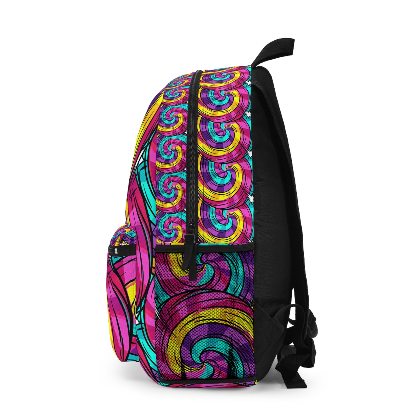 Colorful Swirl Backpack — Vibrant Abstract Rainbow School & Travel Bag
