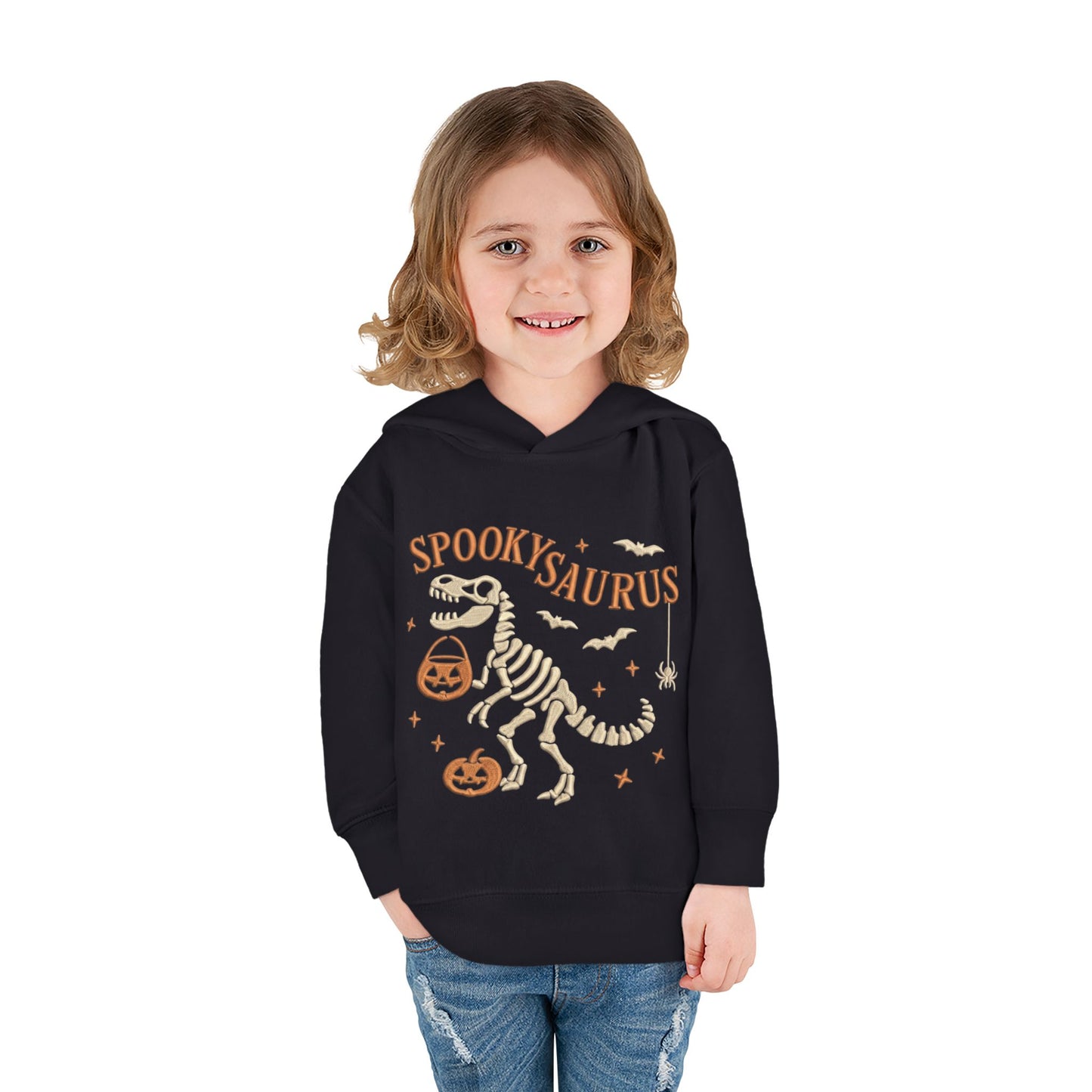 Spookysaurus Toddler Hoodie — Cute Dinosaur Skeleton Halloween Pullover