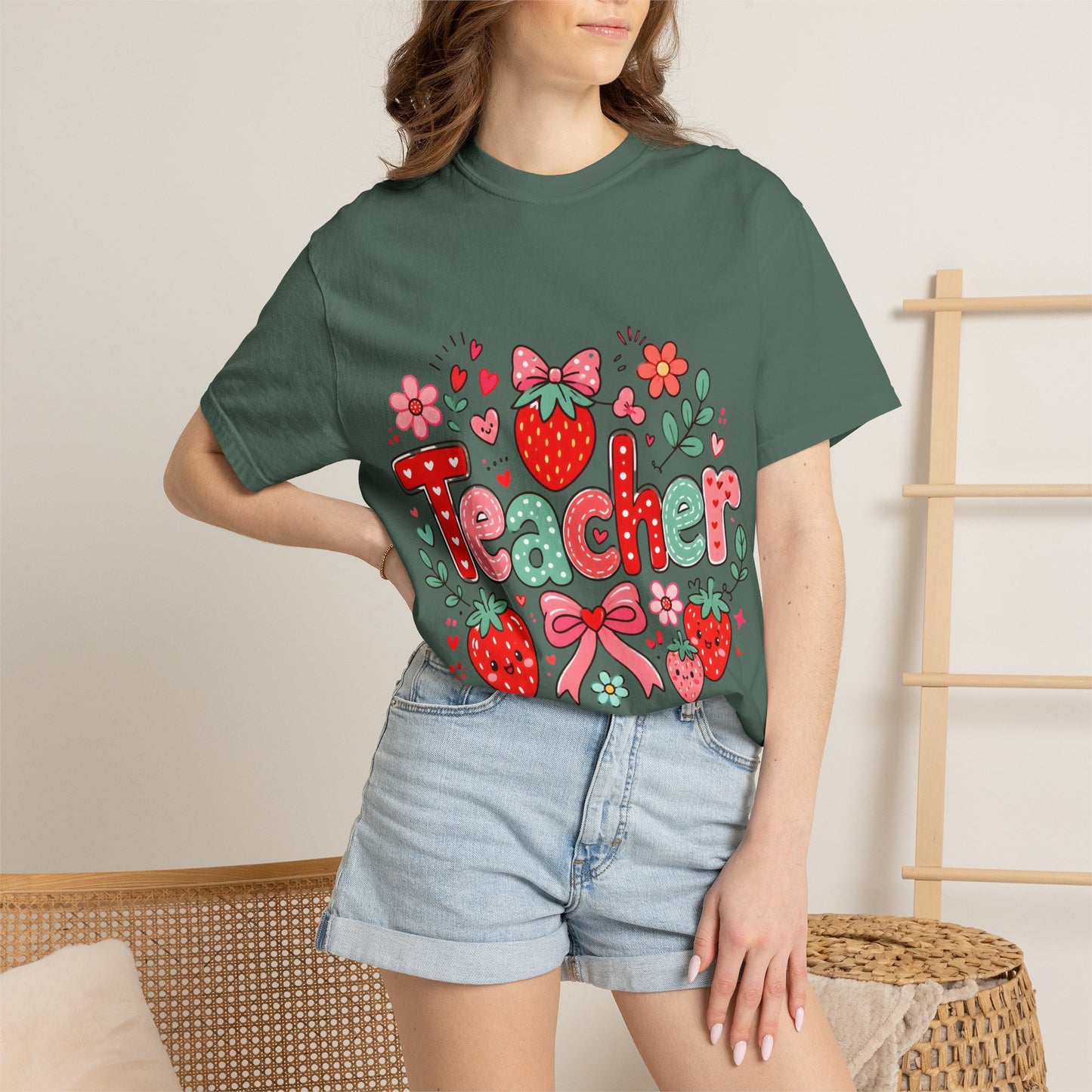 Teacher Strawberry Floral T-Shirt