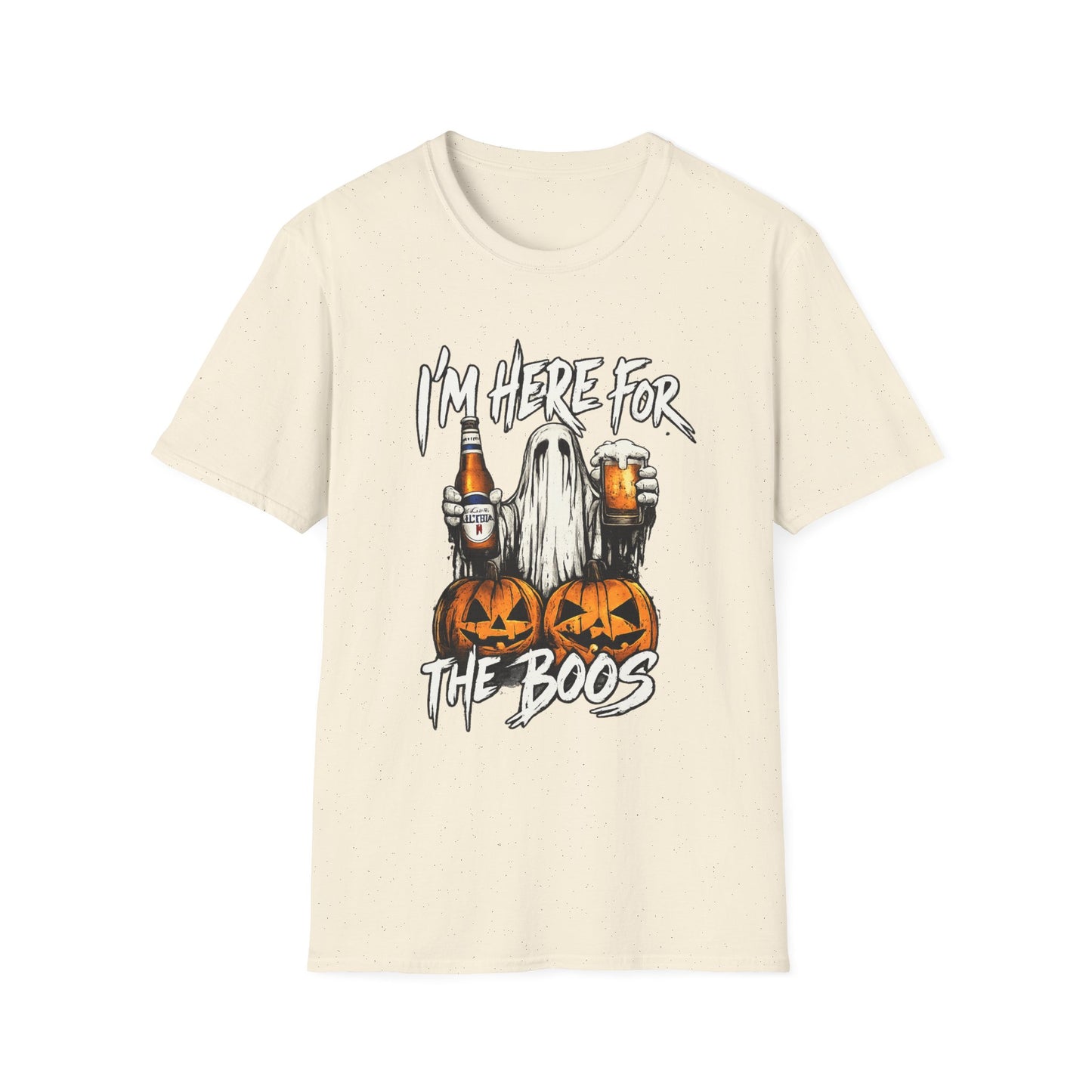 I'm Here for the Boos T-Shirt — Halloween Ghost Beer & Pumpkin Party Tee