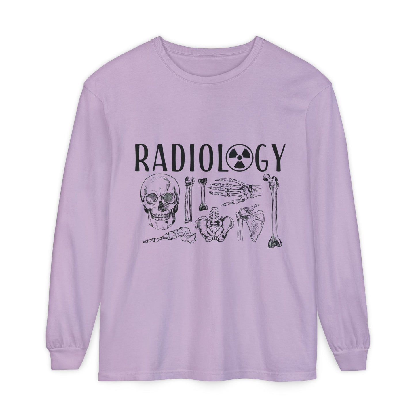 Radiology Anatomy Long Sleeve Tee — Skull & Bones Medical Shirt for Radiologic Technicians