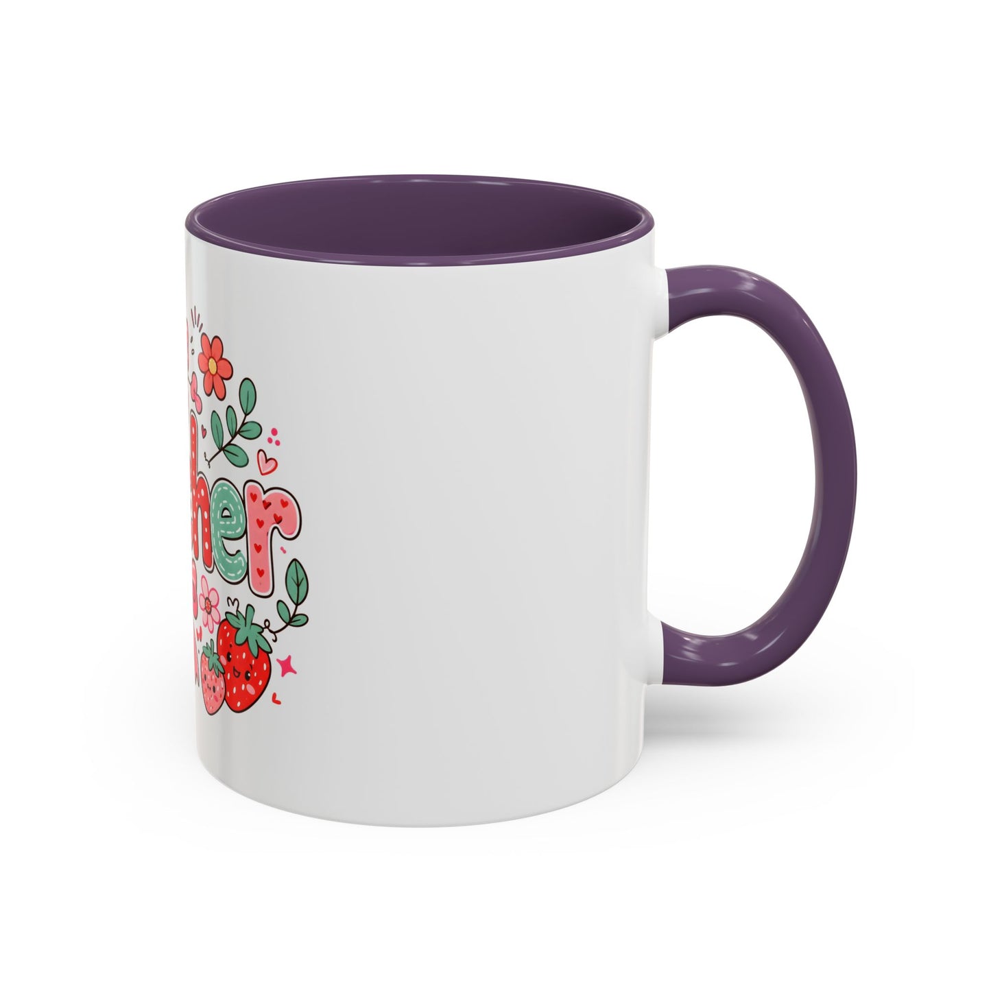 Teacher Strawberry Accent Coffee Mug — Cute Thank You Gift for Teachers