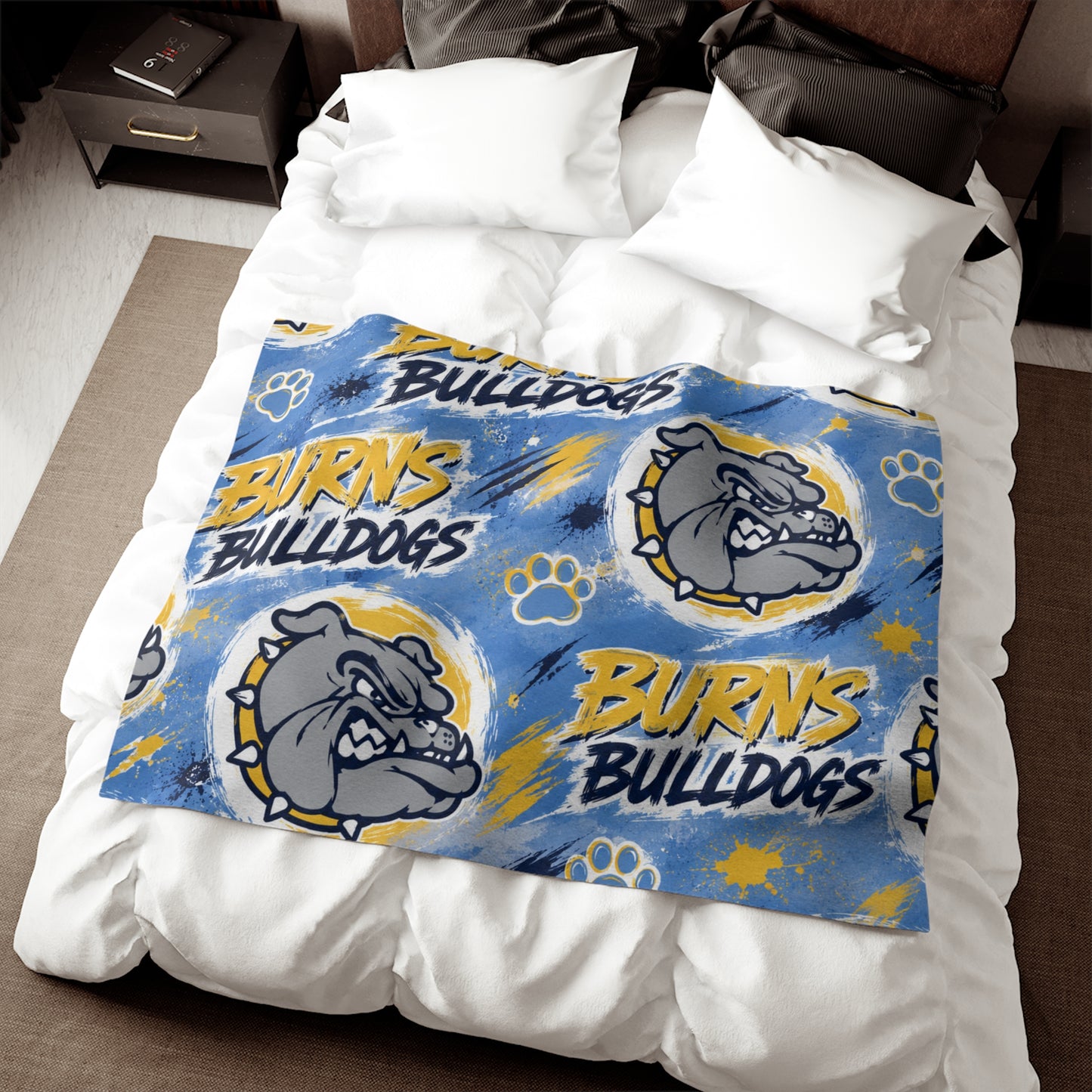 Burns Bulldogs Plush Sweatshirt Blanket